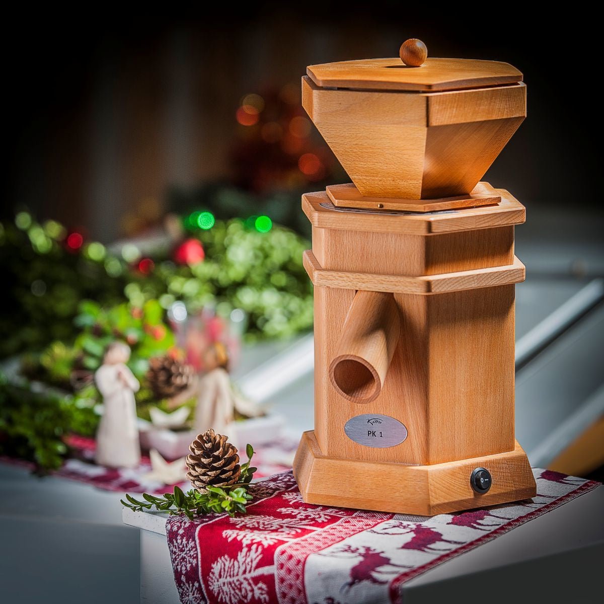 KoMo PK 1 Grain Mill - Solid Beechwood Electric Flour Grinder for Home Baking | Fresh Whole Wheat, Rye & Spice Grinding | Perfect for Artisan Bread & Healthy Cooking