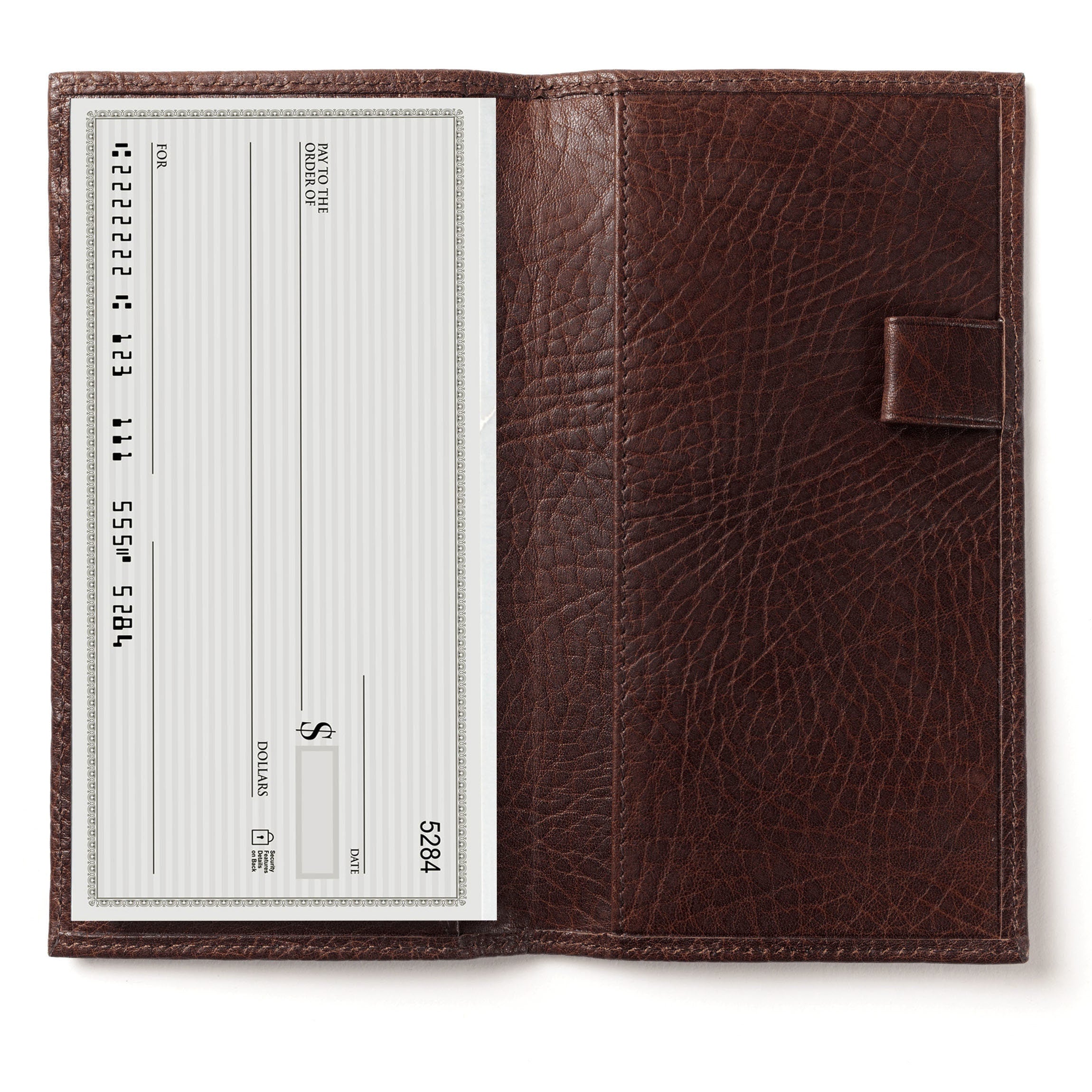 Premium Leather Checkbook Cover with Dividers - Espresso Brown for Organizing Checks & Receipts | Ideal for Business, Personal Finance & Banking Use