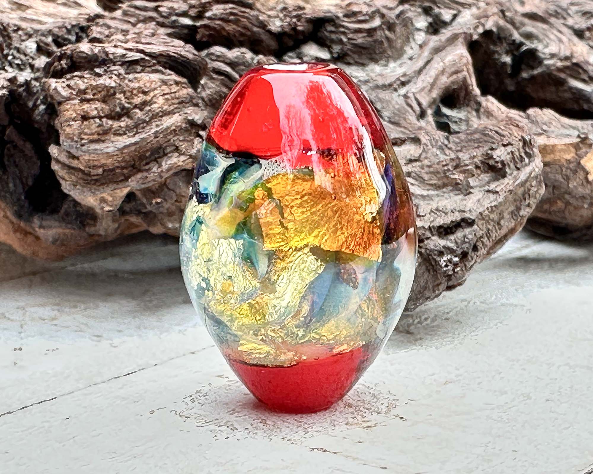 Handmade Red Galaxy Lampwork Glass Focal Bead for Jewelry Making - Perfect for Necklaces, Bracelets & DIY Craft Projects