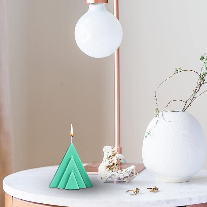 iKalaa 3D Silicone Triangle Tree Mold for DIY Candle Making - Christmas Holiday Home Decor, Handmade Wax Candles for Gifts, Parties & Festive Decorations