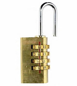 4 Digit Combination Padlock - 2.5 Inch Weatherproof Gold Lock (HL-214) - Ideal for Lockers, Gym Bags, Toolboxes & Outdoor Use