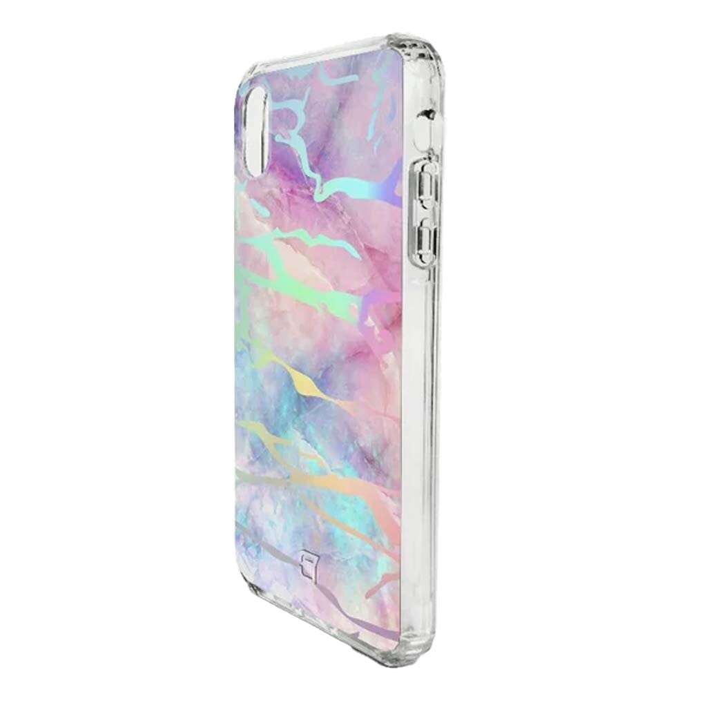 iPhone XR Case - Holographic Marble Design Shockproof Cover | Slim Protective Phone Case for Women & Men | Perfect for Work, Travel & Everyday Use