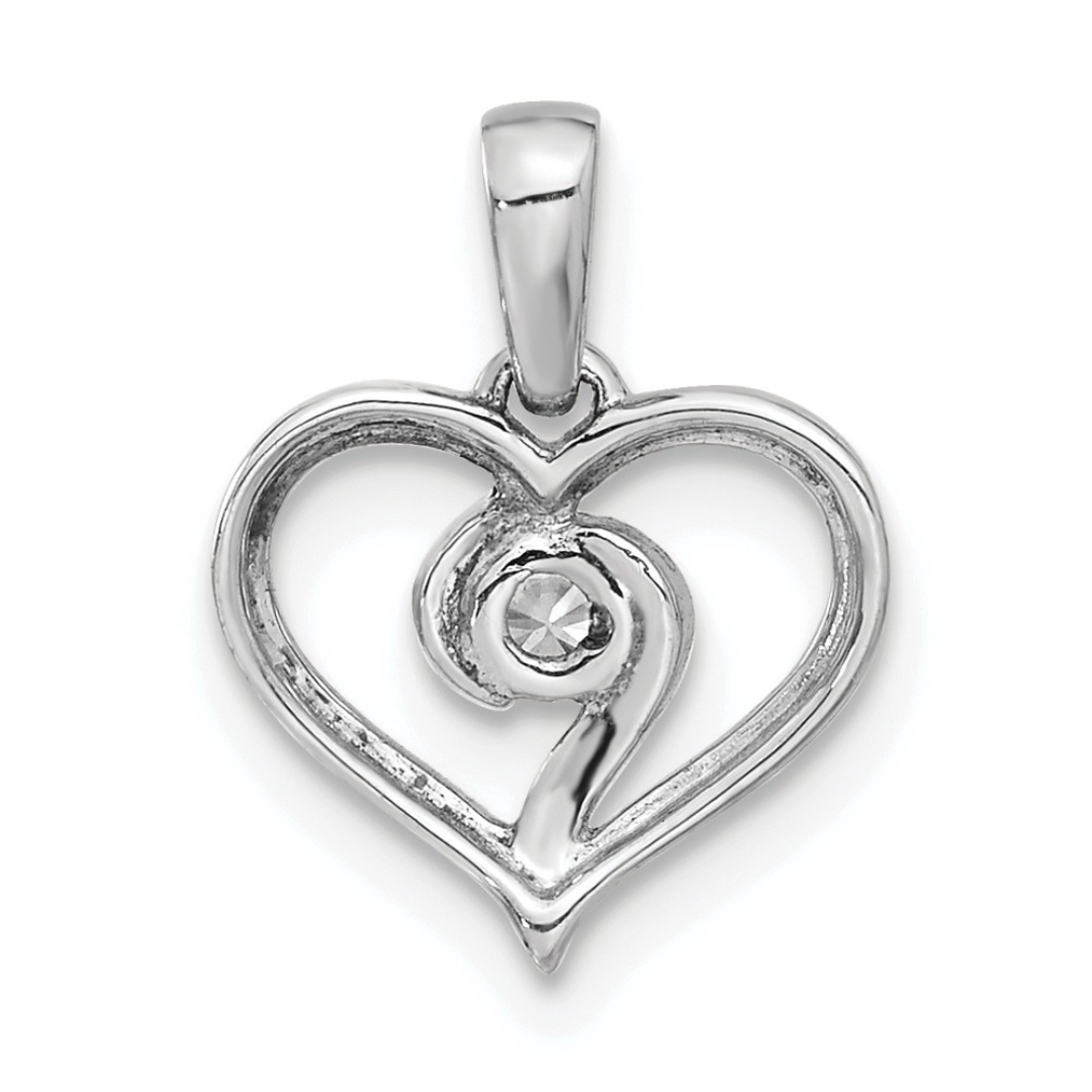14K White Gold Heart Shaped Twisted Pendant Necklace for Women - Elegant Valentine's Day Gift, Anniversary Jewelry for Her - Perfect for Romantic Dates, Weddings & Special Occasions