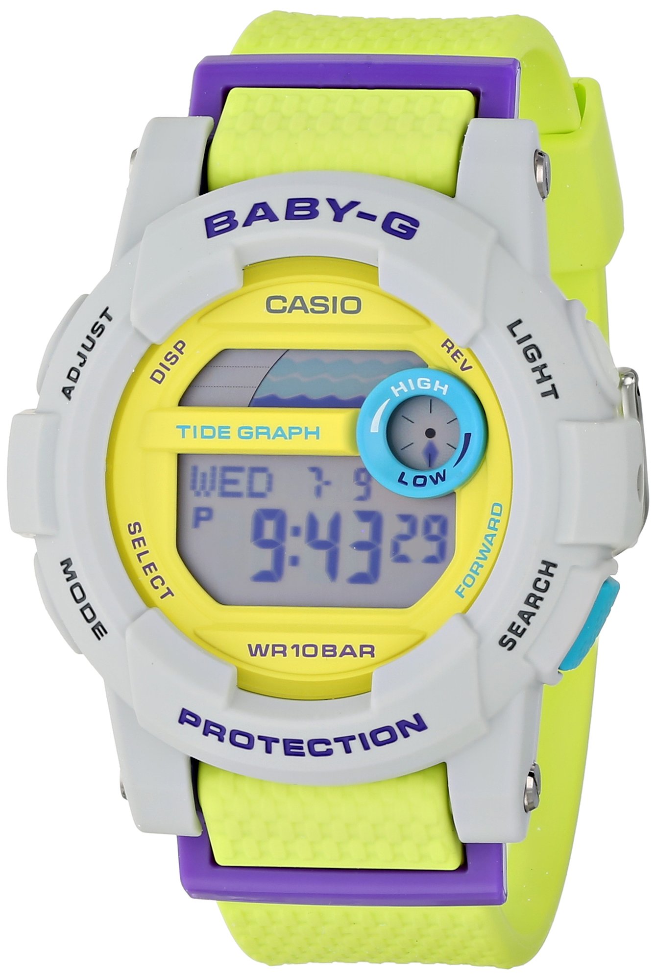Casio Baby-G G-Lide Digital Sport Watch for Women - BGD180-3 Multi Color Resin Quartz with Shock Resistance | Perfect for Surfing, Swimming & Outdoor Activities