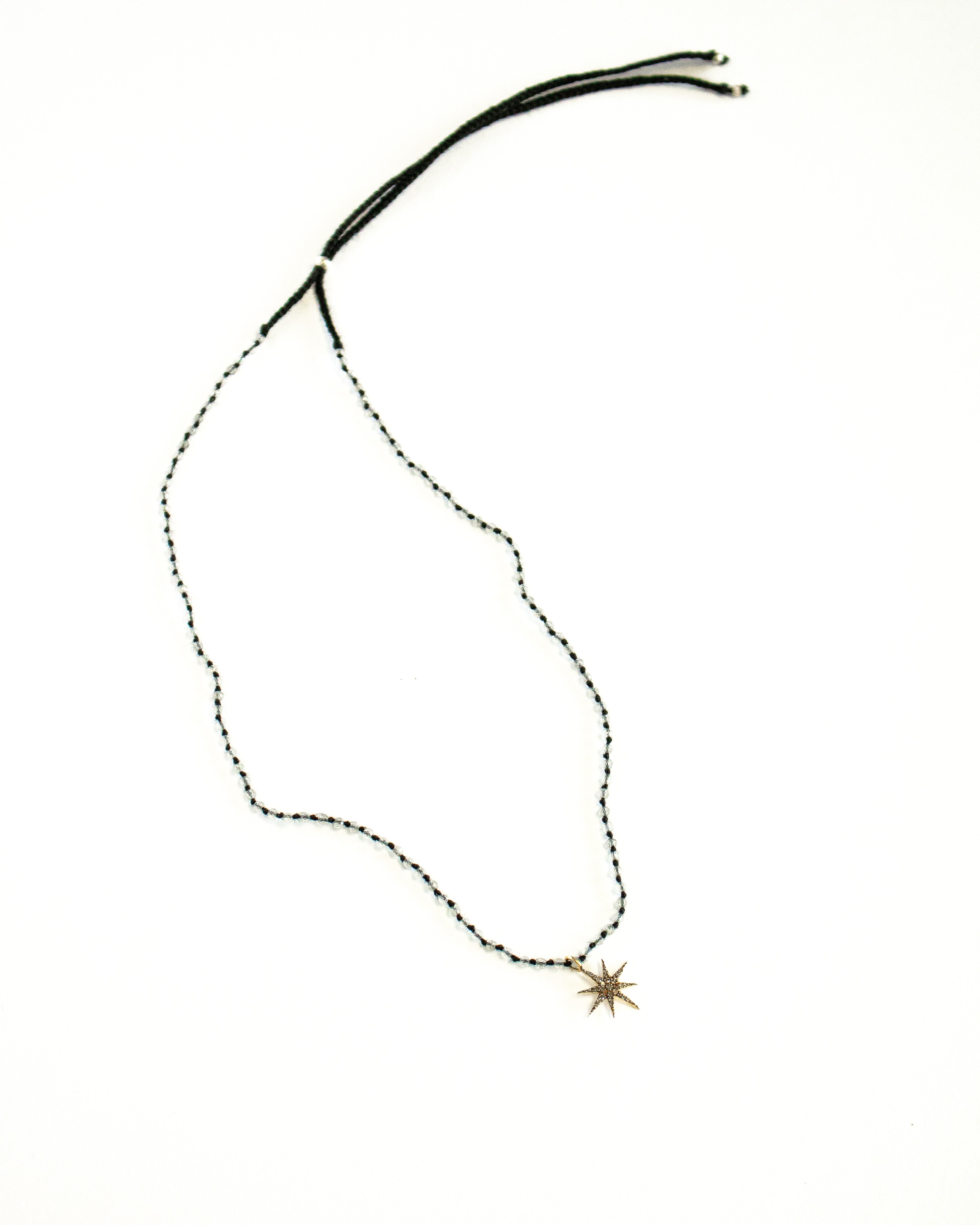 Labradorite & Diamond North Star Necklace by Art Of Ceremony - Elegant Healing Crystal Jewelry for Women, Spiritual Protection & Positive Energy - Perfect for Meditation, Yoga, Gifts & Special Occasions