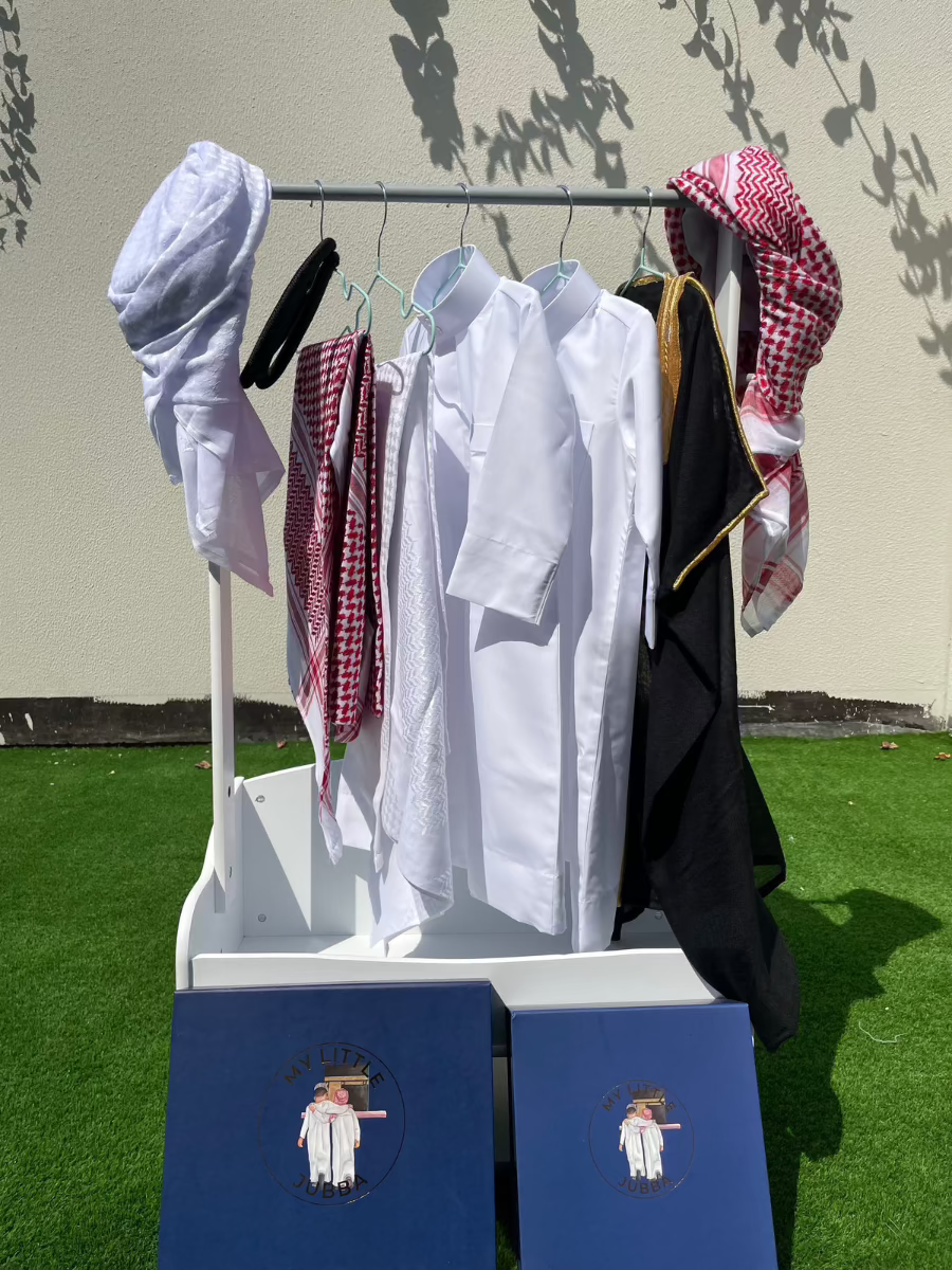 Premium Baby Boy Thobe Gift Set - Black Bisht for 0-12 Months | 8-Piece Outfit for Newborns & Infants | Perfect for Eid, Ramadan, and Special Occasions