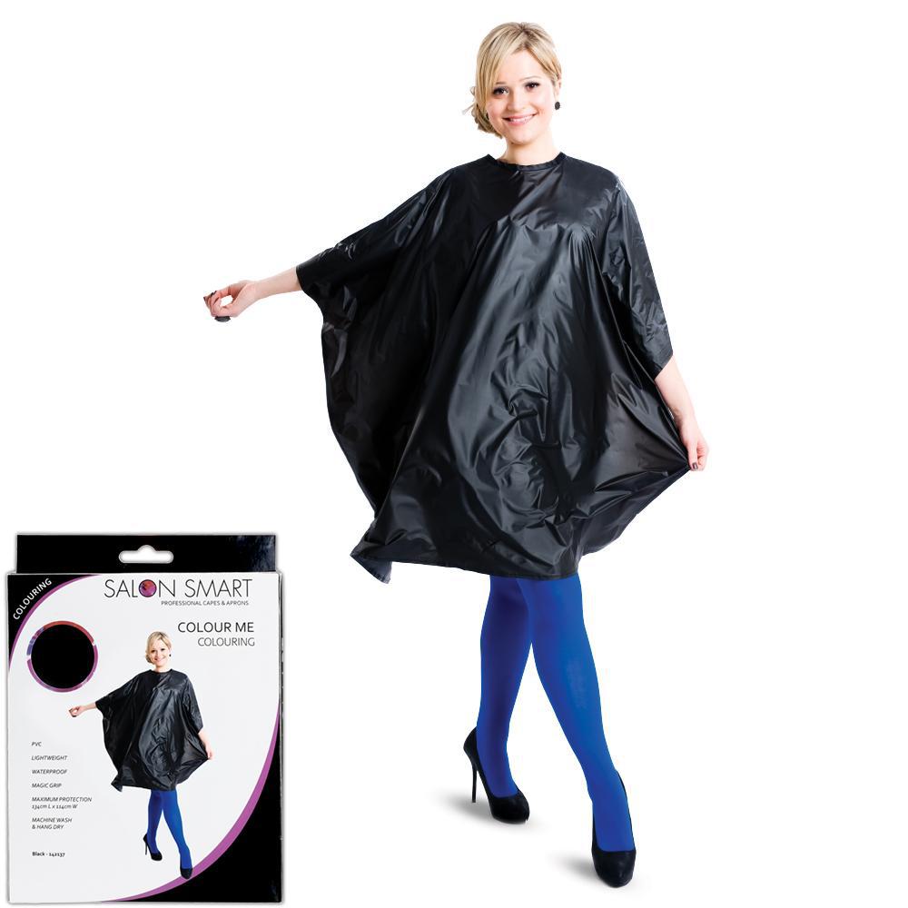 Salon Smart Colour Me Cape Black - Professional Hair Coloring Cape for Stylists & DIY - Perfect for Salons, Home Use, and Hair Dye Protection