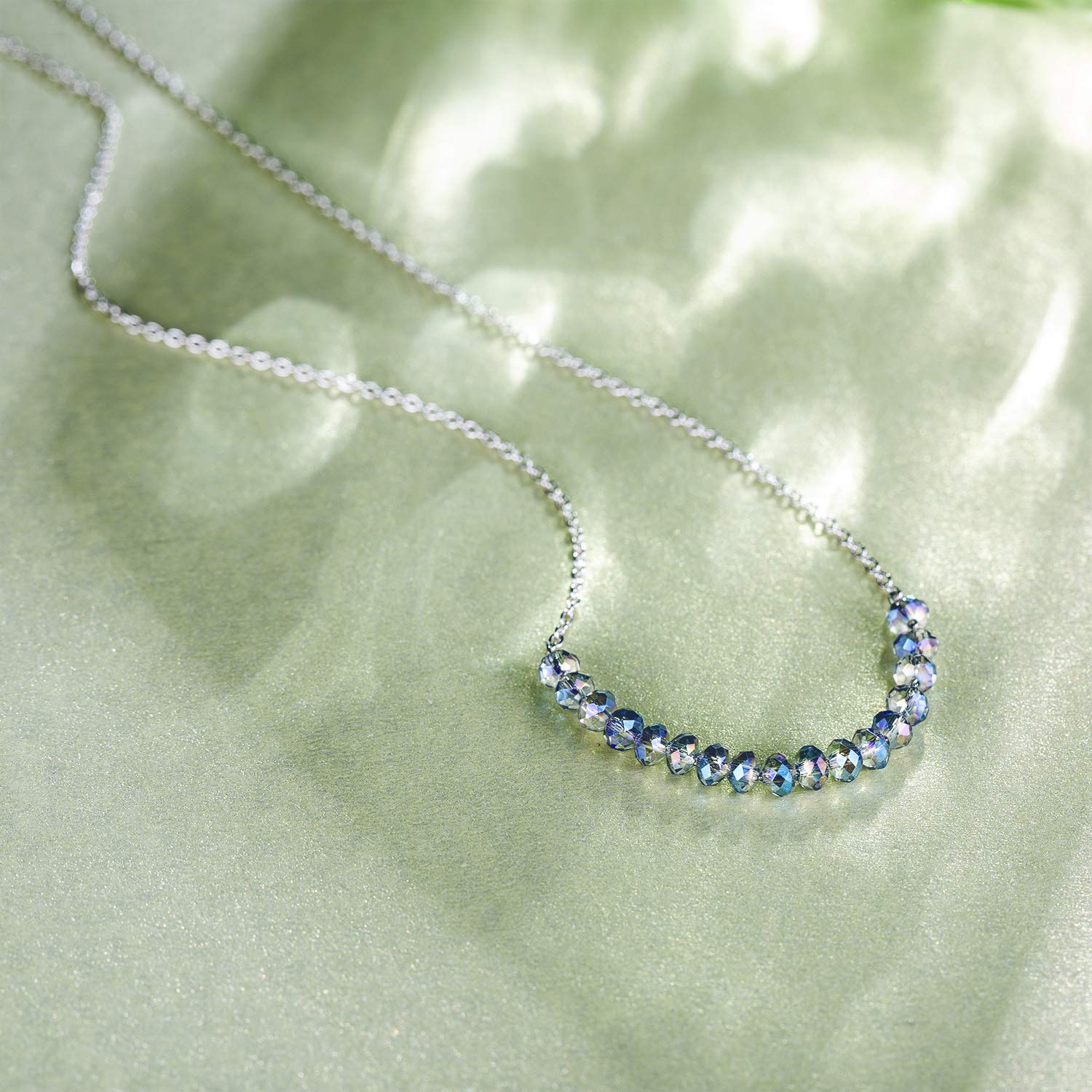 ESSIE ODILA 925 Sterling Silver Crystal Beaded Necklace for Women - Elegant Birthday Jewelry Gift for Her, Anniversary, Valentine's Day | Perfect for Parties, Date Nights & Special Occasions