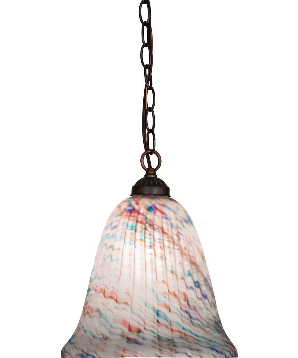 11W Peacock Pate De Verre Pendant Light - Elegant Handcrafted Glass Ceiling Fixture for Dining Room, Bedroom & Living Room Decor