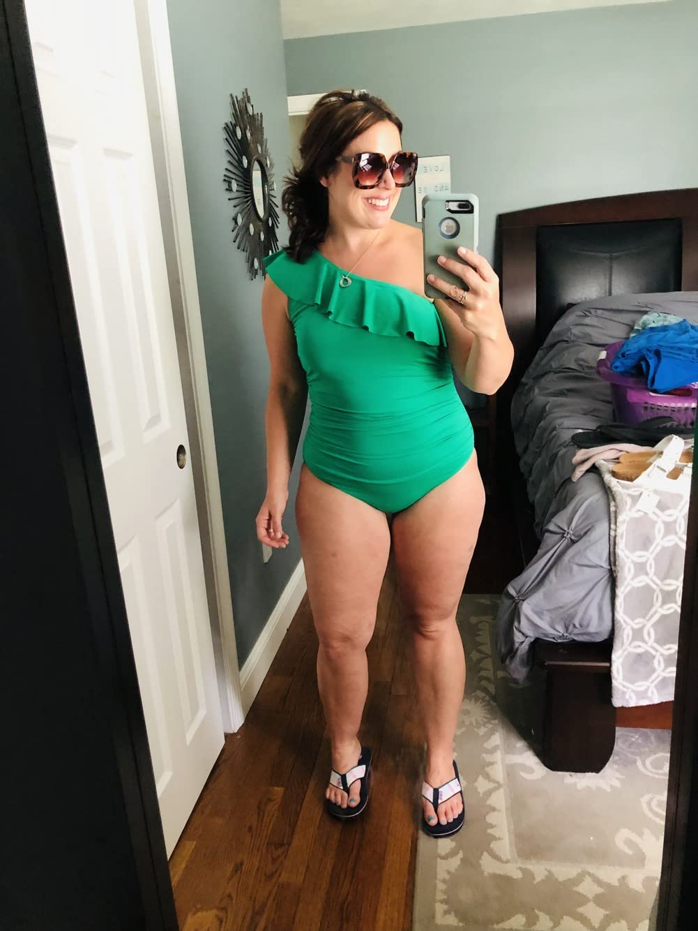 Hilor Women's One Piece Swimsuit Tummy Control Asymmetric One Shoulder Bathing Suit - Perfect for Beach Vacations, Pool Parties & Summer Getaways