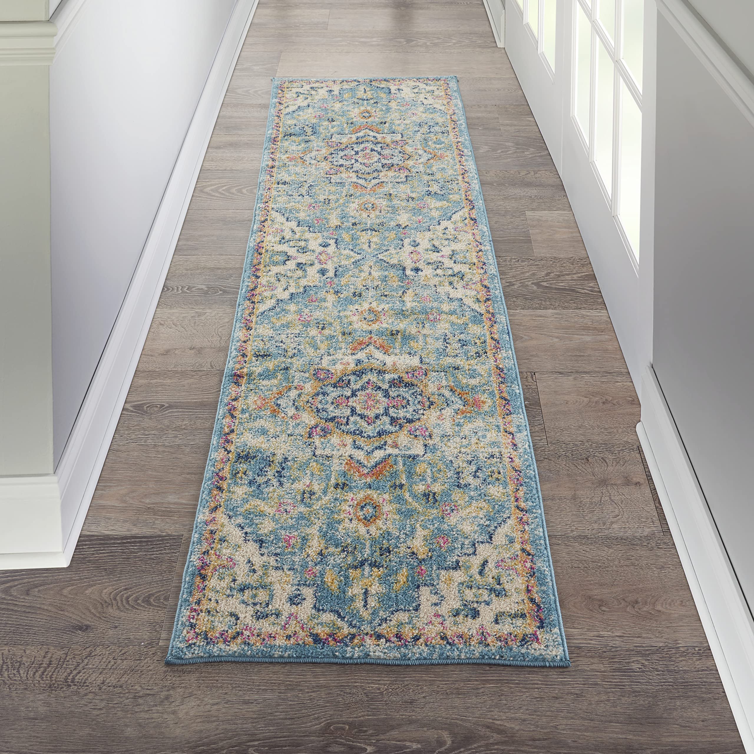Nourison Passion Ivory/Light Blue 2'2