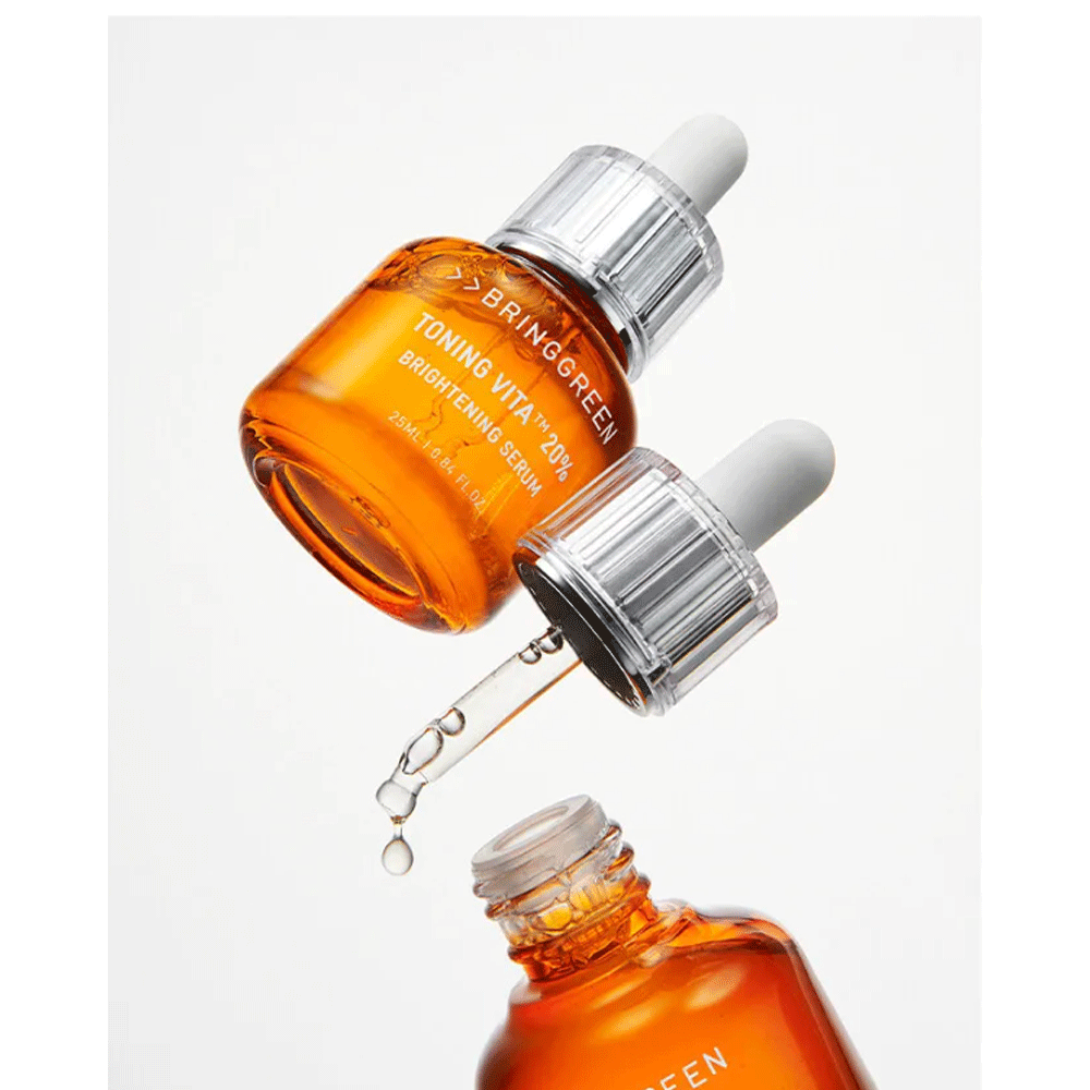 BRING GREEN Toning Vita 20% Brightening Serum 25ml - Vitamin C Face Serum for Glowing Skin, Dark Spot Corrector & Even Skin Tone - Perfect for Daily Skincare Routine & Nighttime Use