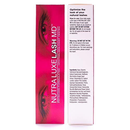 Nutra Luxe MD Eyelash Growth Serum - Natural Lash Enhancer for Longer, Thicker Lashes | Perfect for Nighttime Use & Lash Care Routine