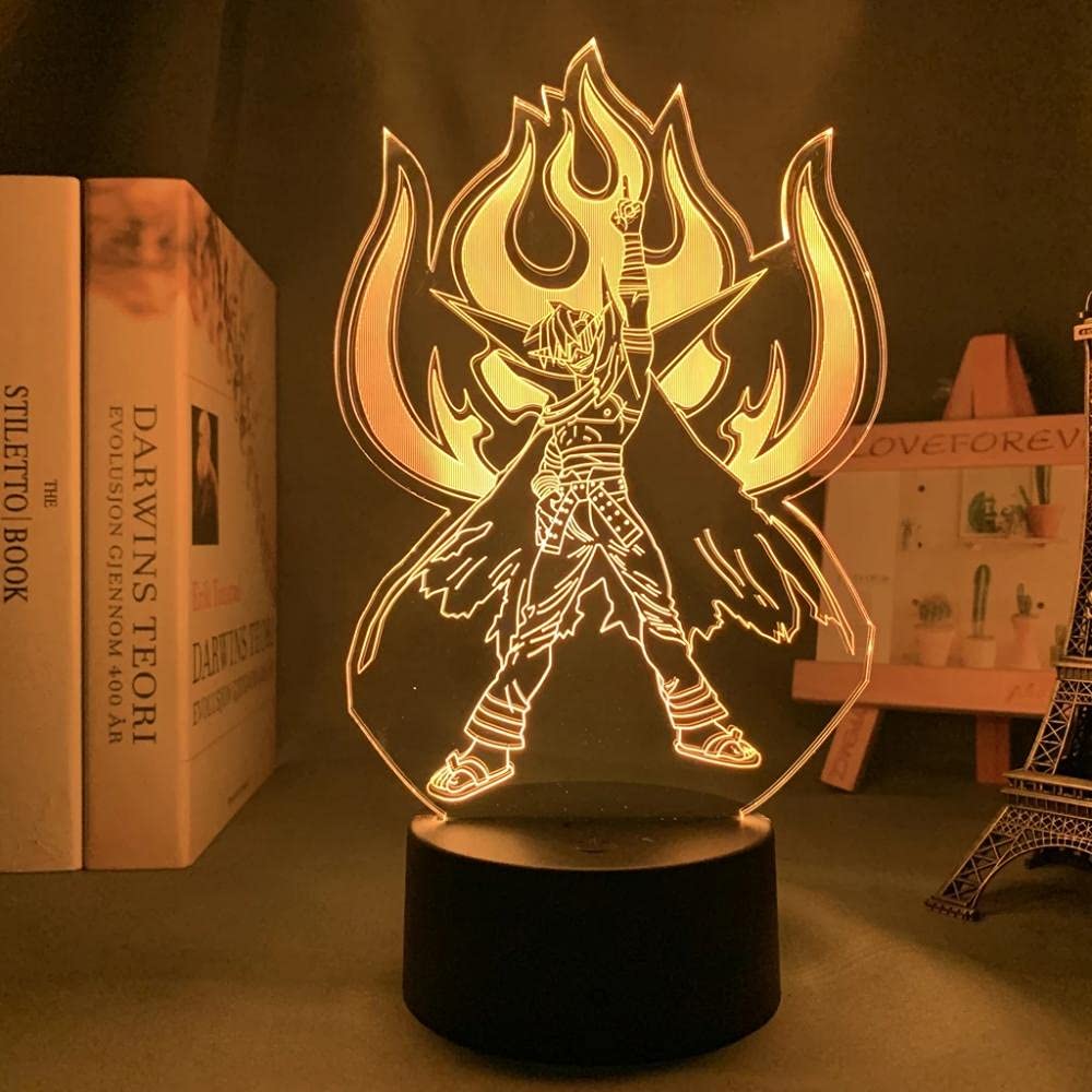 Gurren Lagann Kamina Anime LED Night Light - 3D Manga Figure Lamp with 16 Color Changing Modes & Remote Control - Perfect for Bedroom Decor, Gaming Room, and Anime Fan Gifts