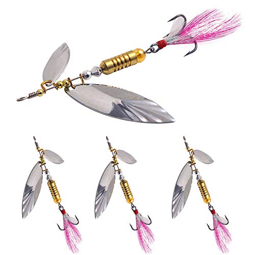 LJWXX Metal Spin Sequins Fishing Lure - 1PC 60mm/6g Hard Bait with Strong Balance, Wobbler Crankbait Jig Minnow Tackle for Bass, Trout & Freshwater Fishing (Color 2) - Perfect for Casting, Trolling & Ice Fishing