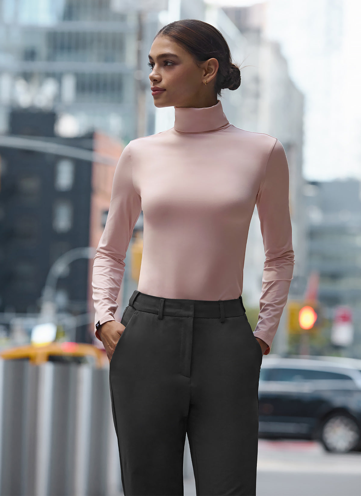 Women's Fluffy Bootcut Twill Pants - Soft & Stretchy Winter Slacks for Casual Wear & Office Outfits