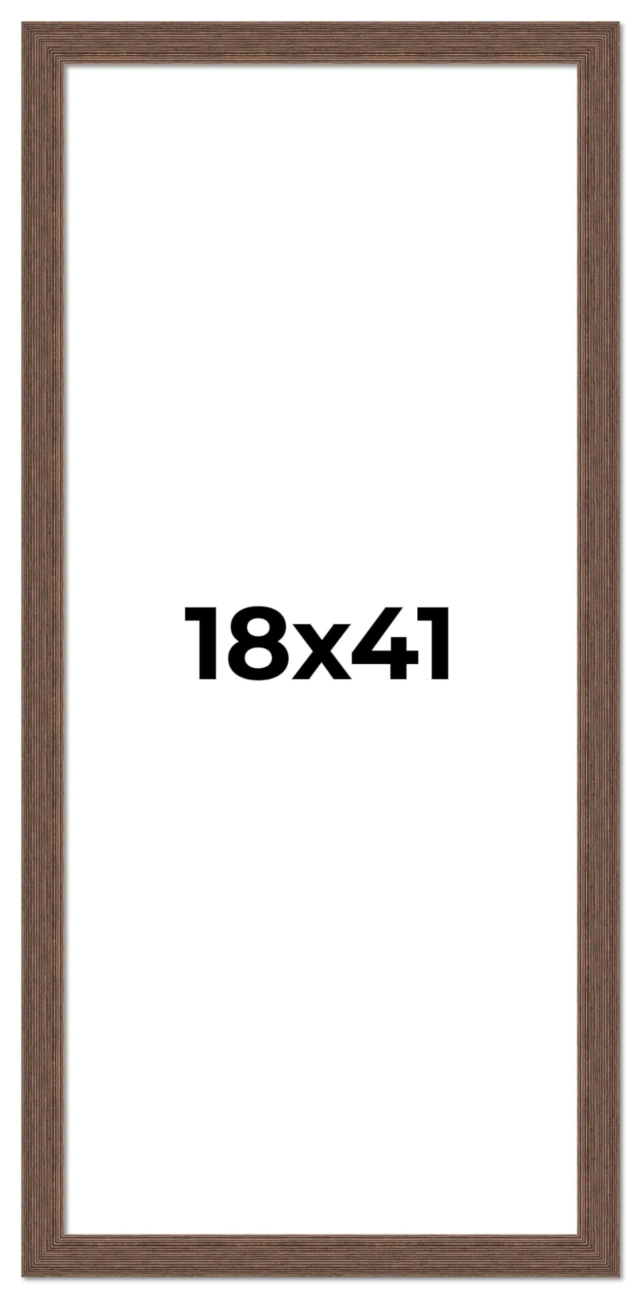 18x41 Brown Distressed Barnwood Picture Frame - Rustic Farmhouse Photo Frame with UV Acrylic Shatter Guard & Acid-Free Backing - Perfect for Wall Decor, Family Photos, and Farmhouse Style Home Décor