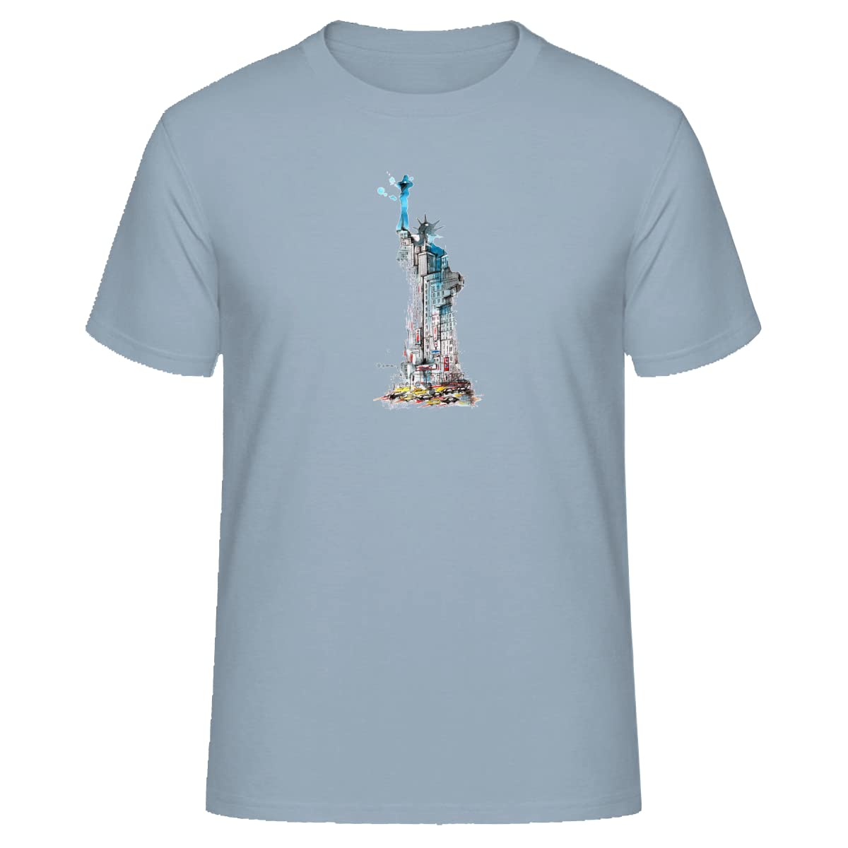 Statue of Liberty Graphic T-Shirt - Vintage Watercolor & Pen Art - American Landmark Apparel for Travel & Patriotic Events