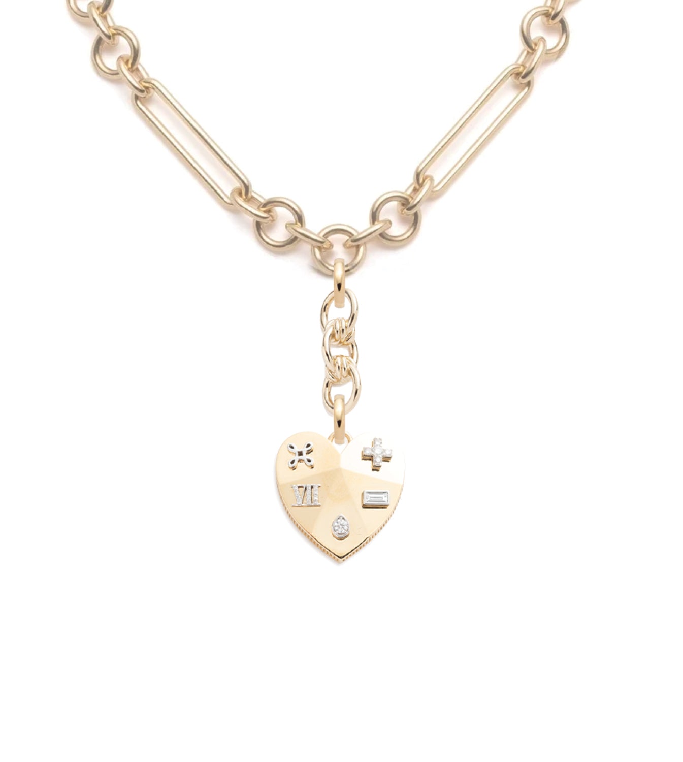 Ever Growing Love Vivacity: Facets of Love Midsized Mixed Clip Chain Necklace - Elegant Layered Jewelry for Women, Perfect for Date Nights, Anniversaries & Special Occasions