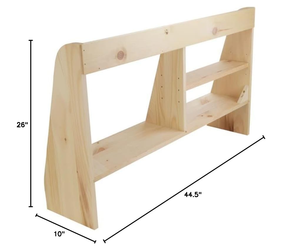 Unfinished Pine Wood Computer Shelf Kit by Renovators Supply - DIY Home Office Desk Organizer for PC, Printer & Accessories - Perfect for Workspace & Gaming Setup
