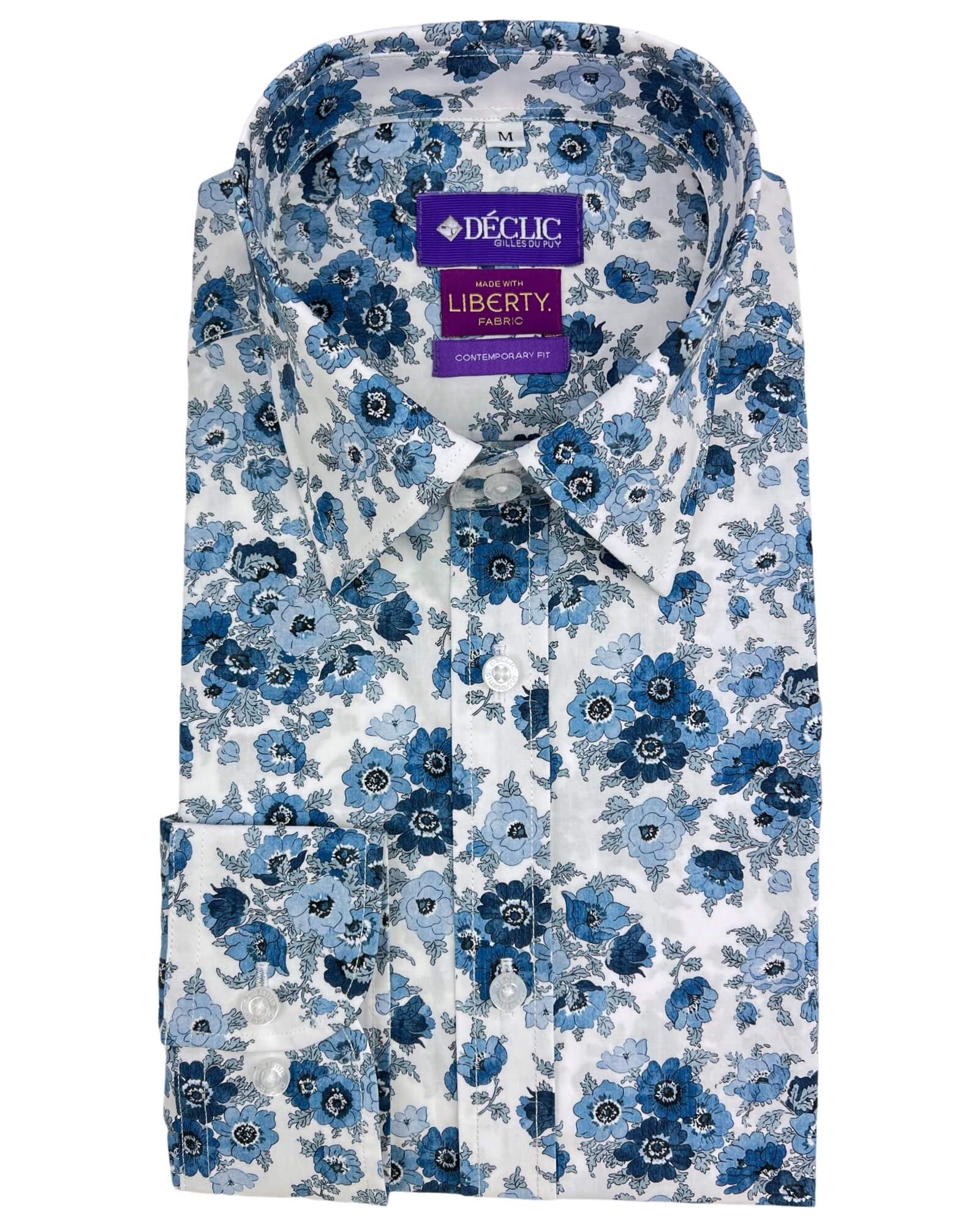 DÉCLIC Liberty Madeleine's Posy Print Shirt - Blue Floral Blouse for Women | Casual & Office Wear | Perfect for Spring & Summer Outfits