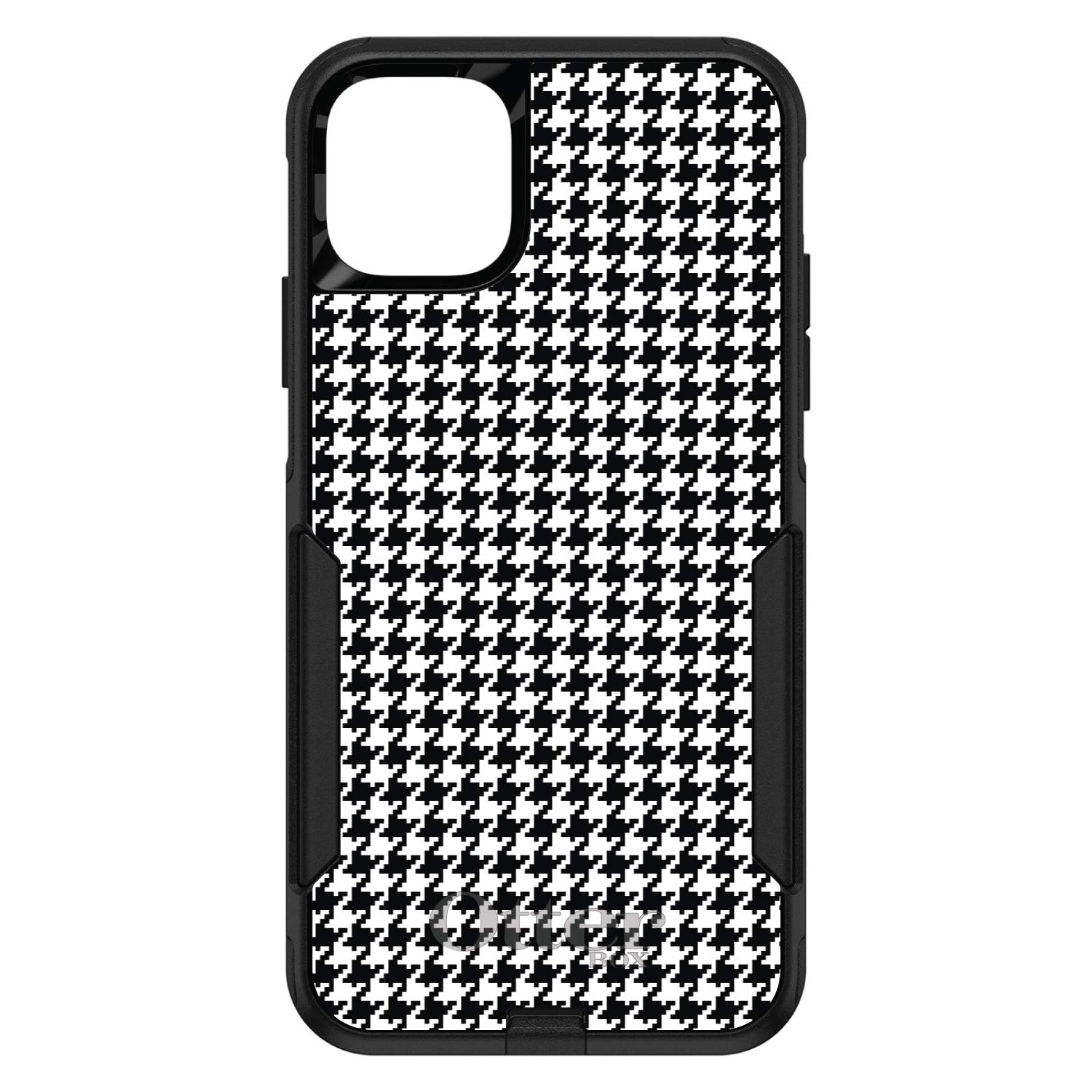 DistinctInk iPhone 13 Pro MAX Case (6.7 Inch) - Premium Protective Phone Cover with Black & White Houndstooth Design - Durable Shockproof Replacement for OtterBox Commuter - Perfect for Work, Travel and Everyday Use