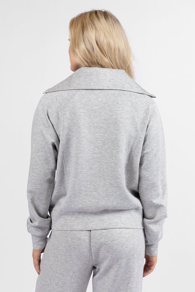 Heather Grey Quarter Zip Knit Pullover for Women & Men | Soft Casual Sweater | Perfect for Fall, Winter & Outdoor Activities