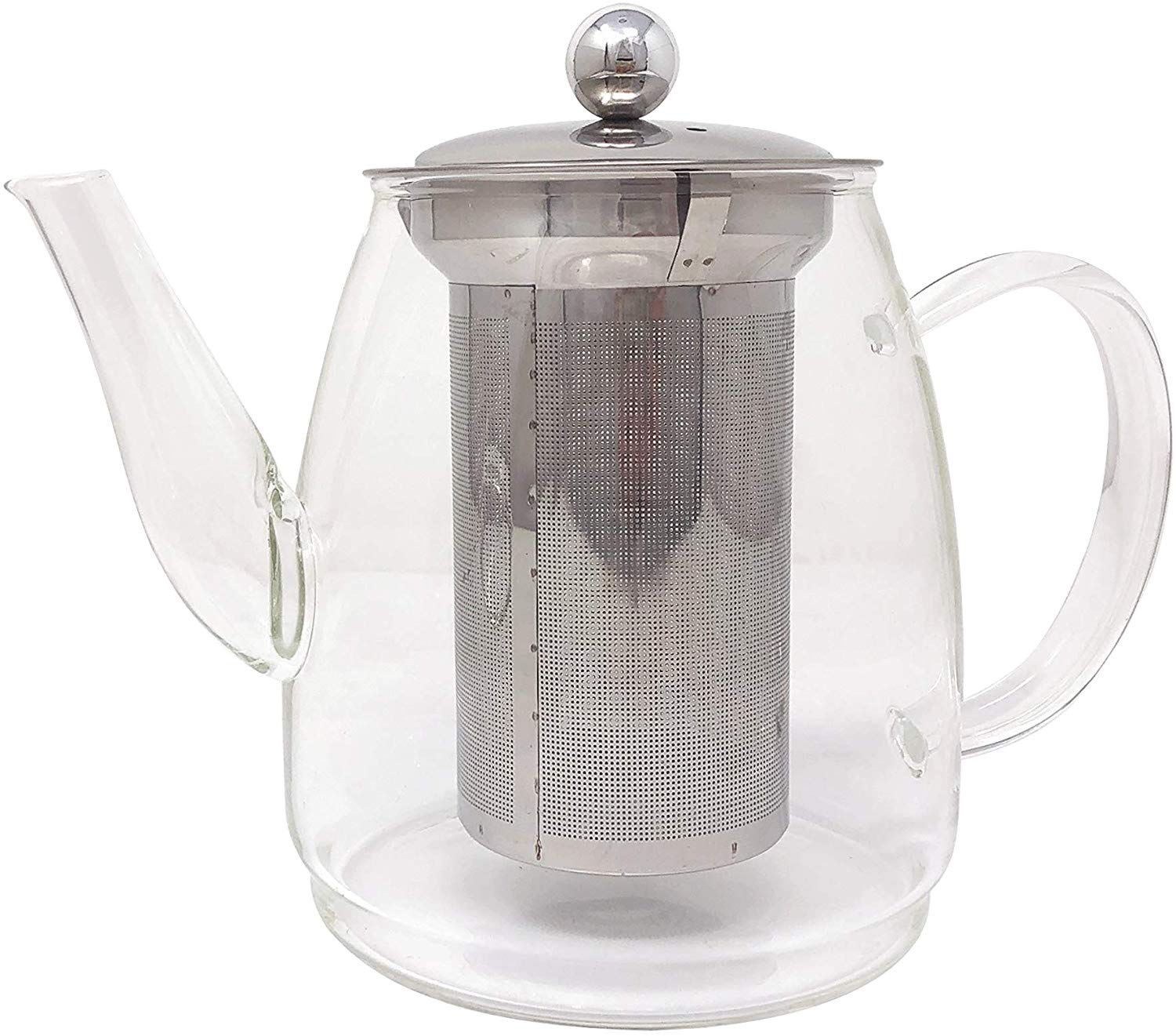 Premium Borosilicate Glass Teapot with Removable Stainless Steel Infuser - 900ML (4 Cups) Capacity for Blooming & Loose Leaf Tea - Stovetop Safe - Perfect for Home, Office & Tea Ceremonies