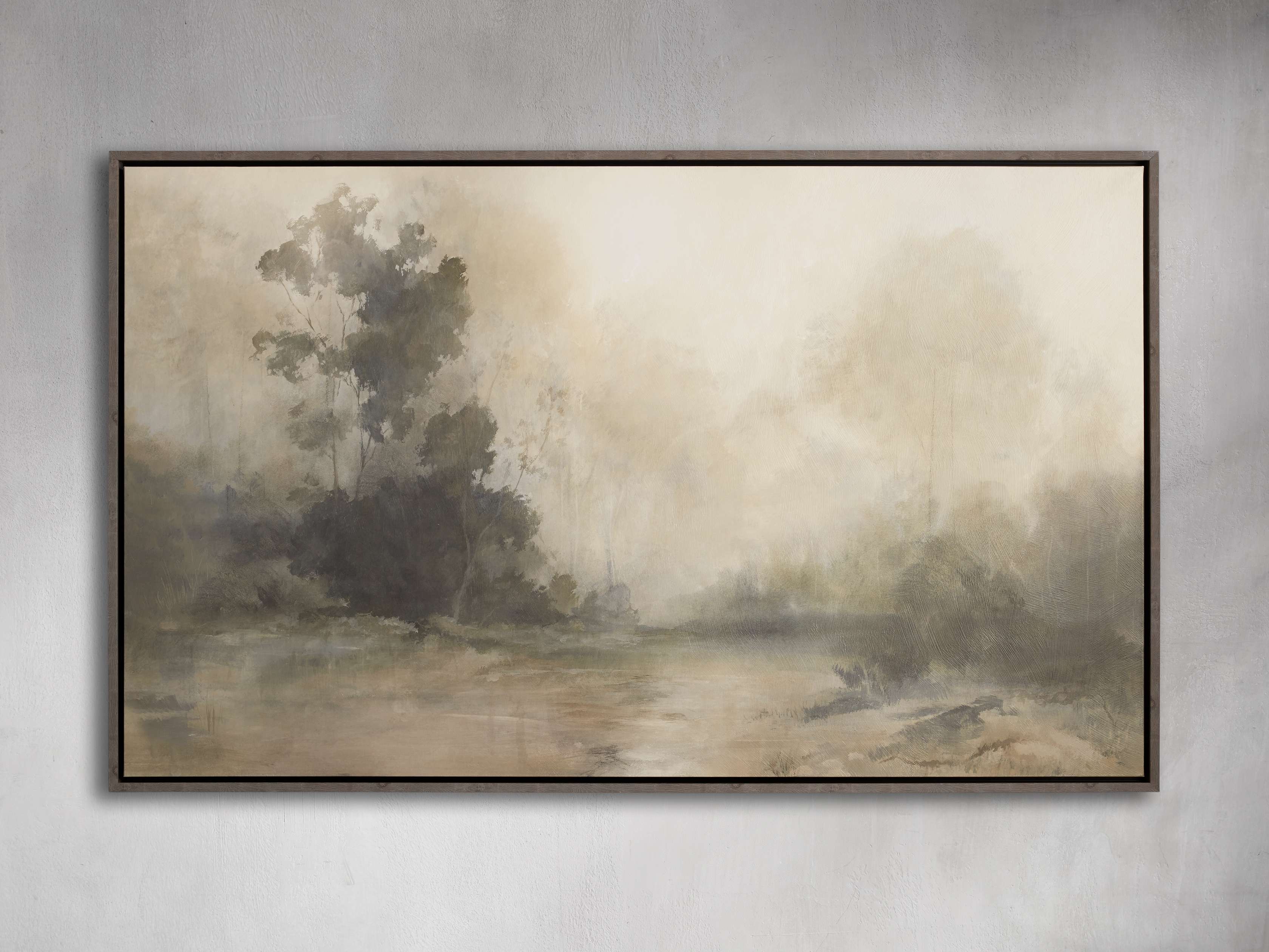 Calming Fog Framed Print - Serene Landscape Wall Art for Living Room & Bedroom Decor - Perfect for Relaxation & Stress Relief