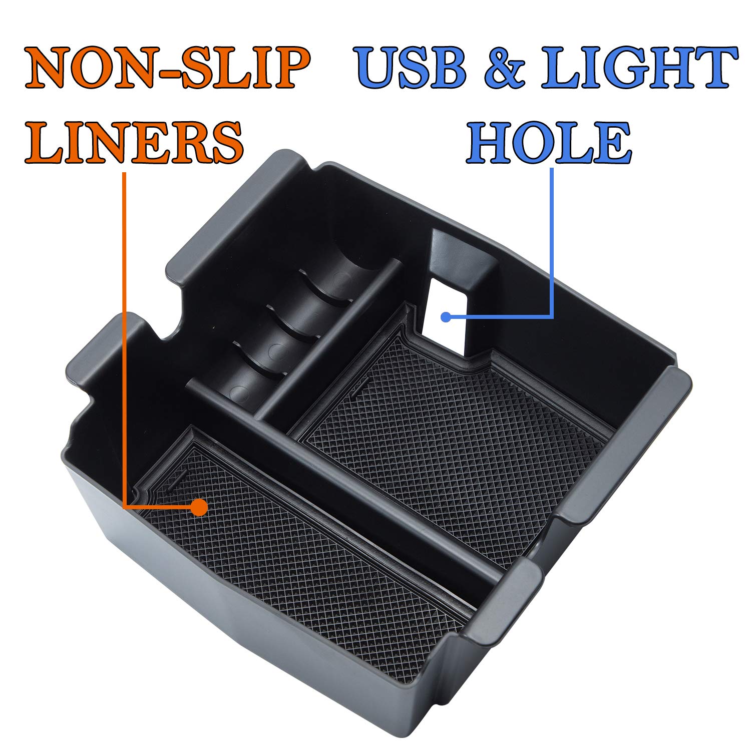 Jeep Wrangler JL/JLU & Gladiator JT Center Console Organizer Tray - Compatible with 2018-2022 Models | Gear Shift & Armrest Storage Box | Car Accessories for Phone, Keys & Small Items | Perfect for Off-Roading & Daily Commute
