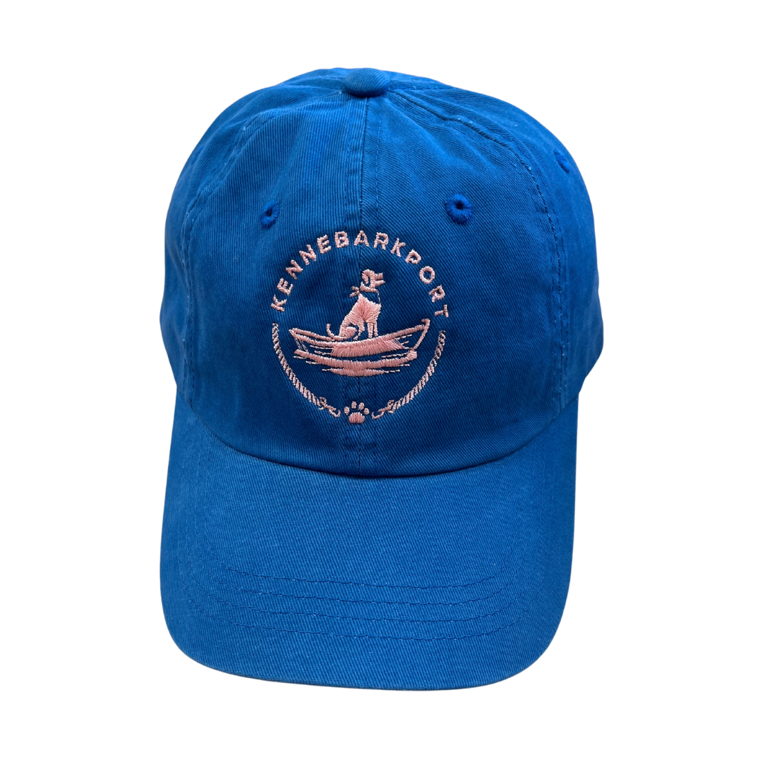 Royal Blue Hat / Coral Embroidery