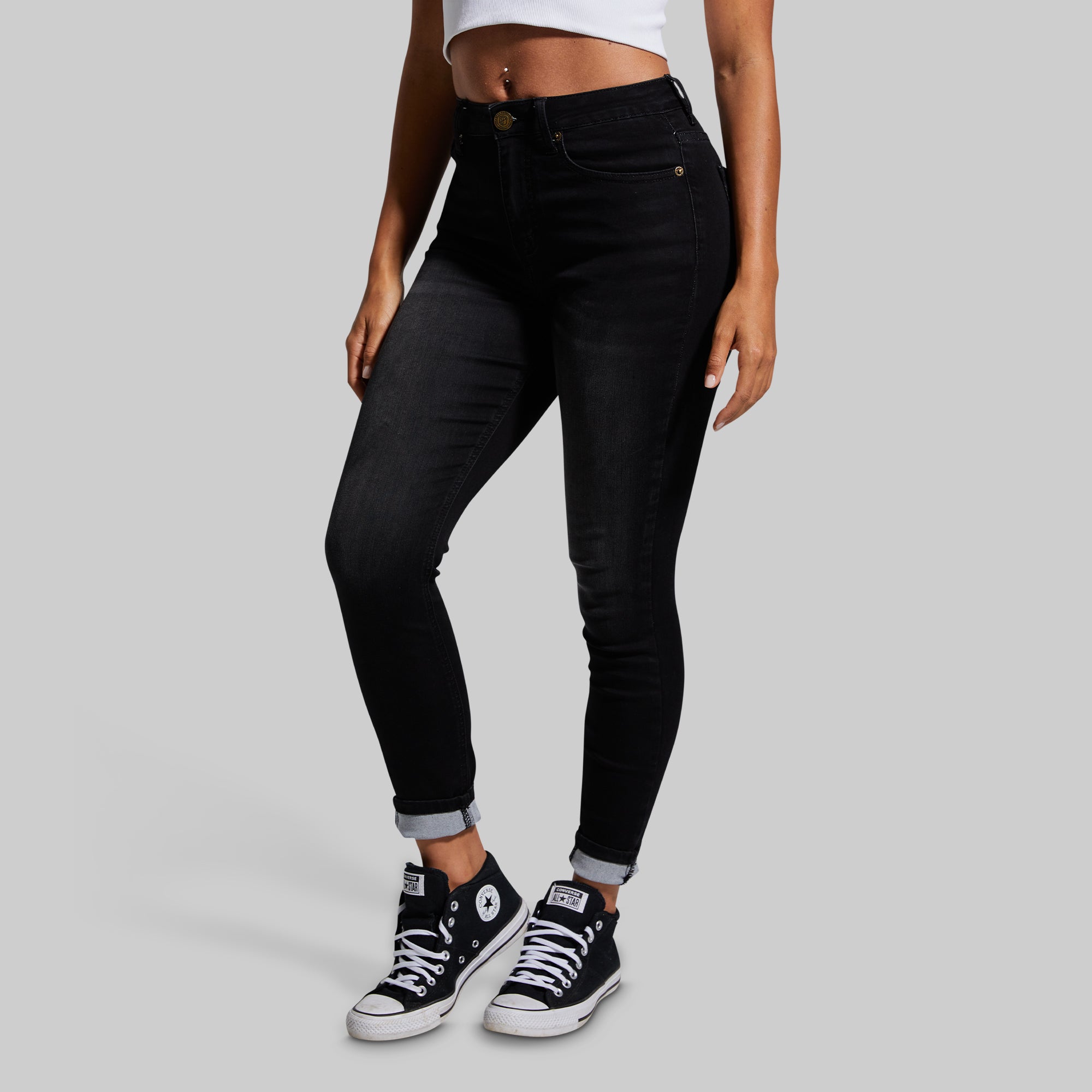FLEX Stretchy High Rise Skinny Jeans for Women - Comfortable Slim Fit Denim Pants (Black) - Perfect for Work, Casual Outfits & Night Out