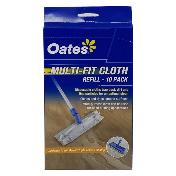 Oates Triple Action Flat Mop Set - All-in-One Floor Cleaning System with Microfiber Pads for Hardwood, Tile & Laminate Floors - Perfect for Kitchen, Bathroom & Living Room Cleaning