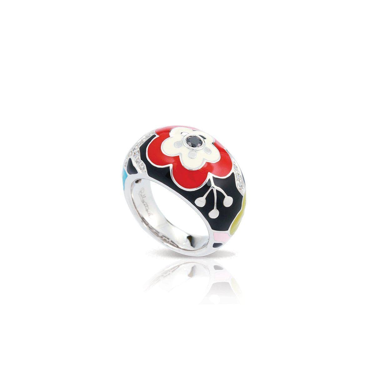 Cherry Blossom Ring for Women - Elegant Red Floral Jewelry - Size 7 - Perfect for Spring Weddings, Date Nights & Gift Giving
