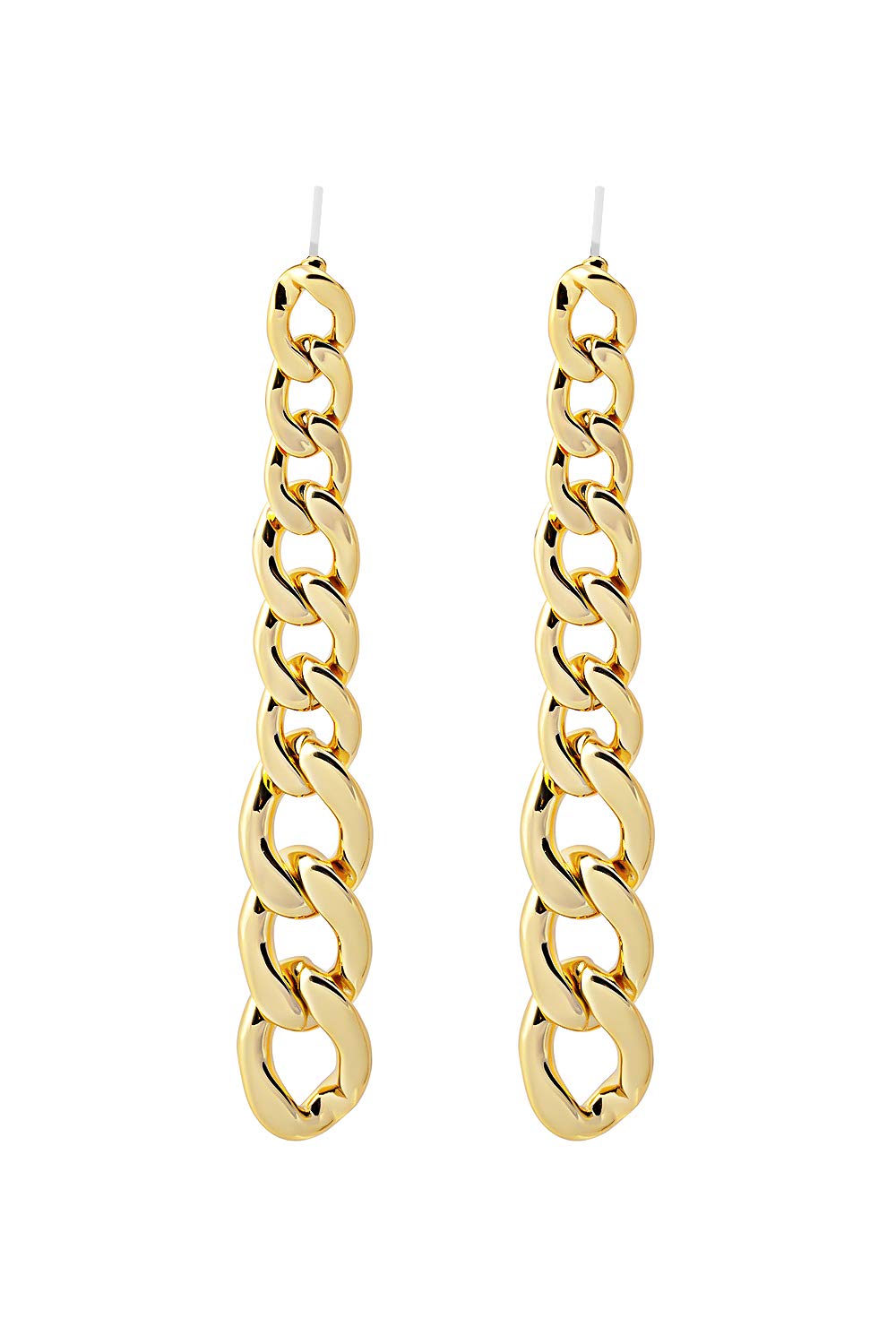 16K Gold Plated Oval Hoop Earrings for Women - 25mm Chain Link Loop Earrings, Perfect for Parties, Weddings & Everyday Wear