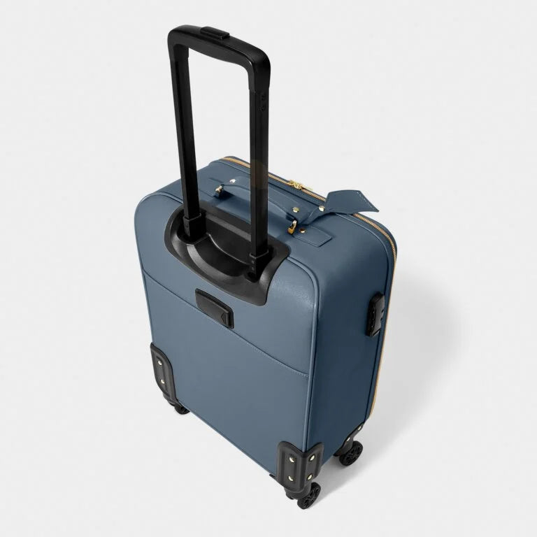 Katie Loxton Oxford Cabin Suitcase - Navy Blue Carry-On Luggage for Travel, Business Trips & Weekend Getaways