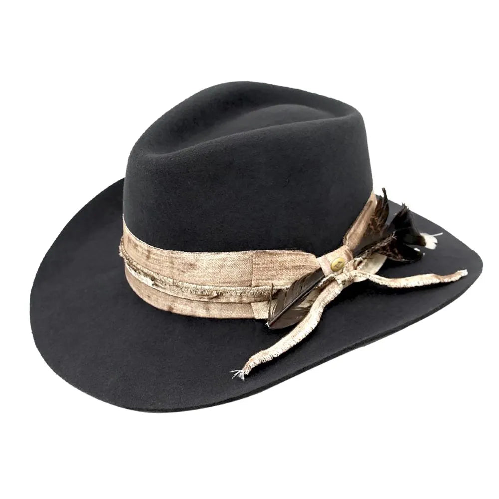 Peter Grimm Mirando Wool Felt Cowboy Hat for Men & Women - Western Style Rancher Hat with Wide Brim - Perfect for Rodeo, Country Music Festivals & Outdoor Adventures