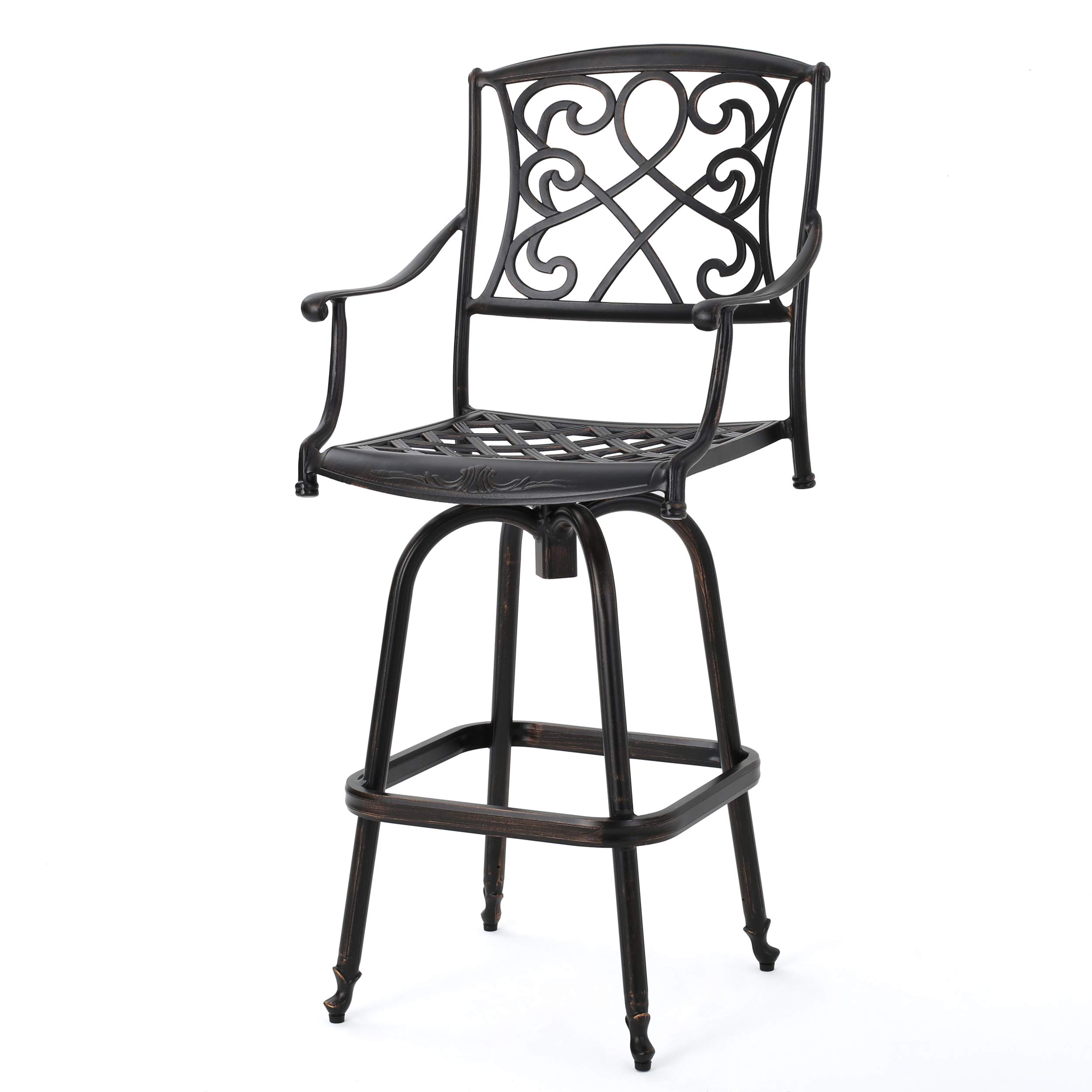 Christopher Knight Home Santa Maria Barstool - Shiny Copper Metal Bar Height Stool for Kitchen Island, Breakfast Bar & Home Decor