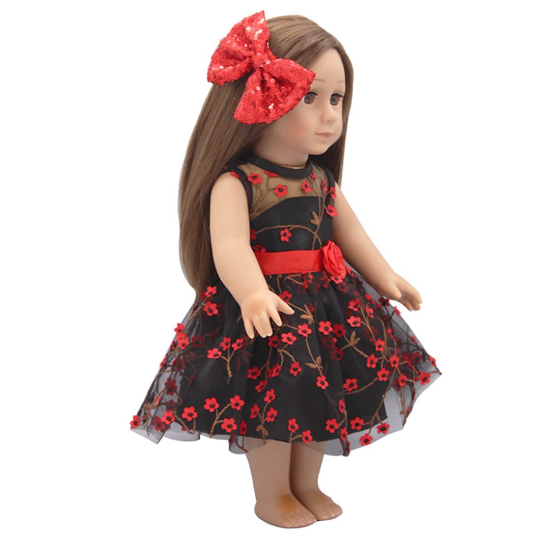 18 Inch Doll Clothes for Girls - Fashionable Doll Dress with Hair Band & Accessories (Black) | Perfect for Playtime, Dress-Up & Collectible Dolls