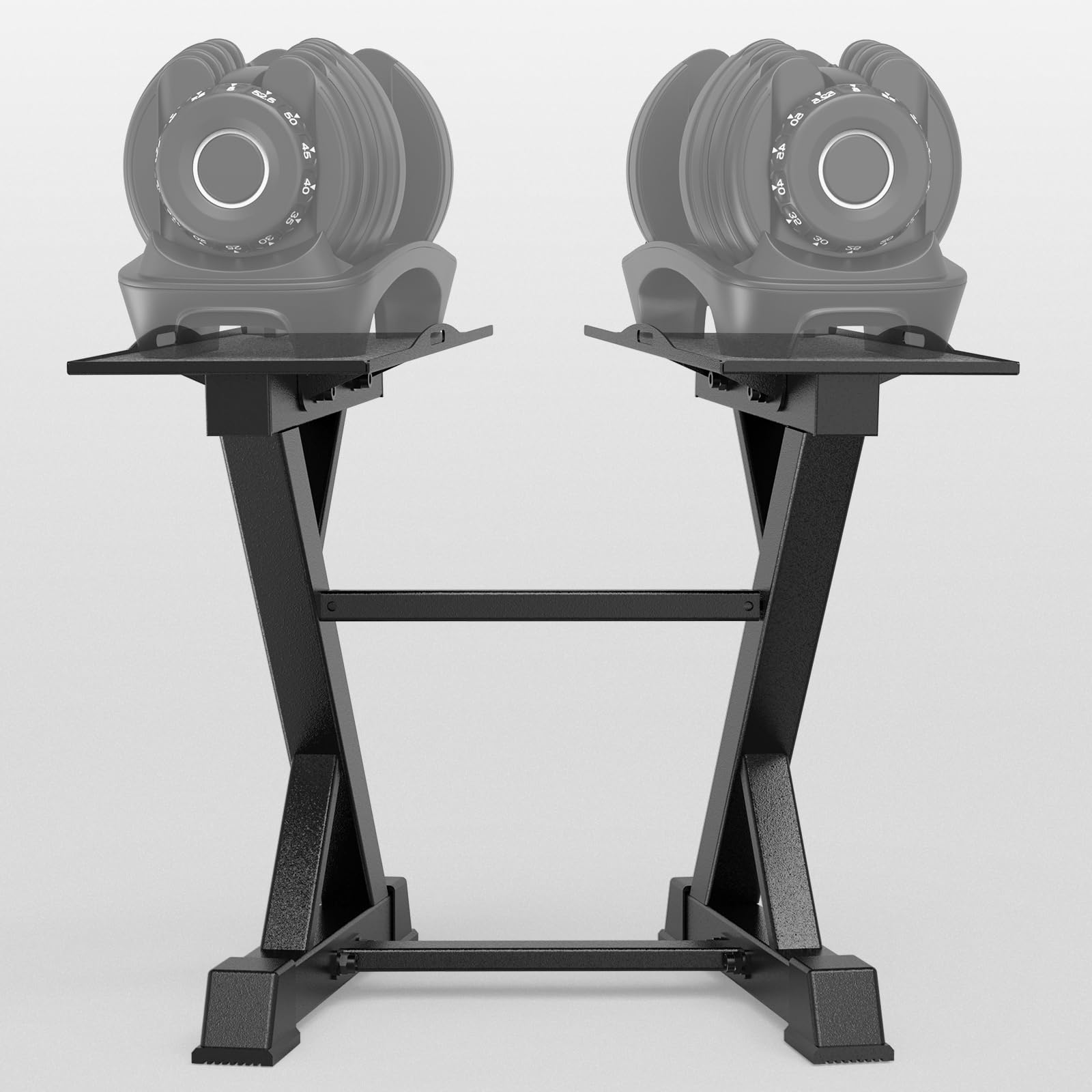 Heavy Duty Adjustable Dumbbell Rack - Black Home Gym Dumbbell Storage Stand Holder for Weight Plates & Free Weights - Perfect for Garage Gym, Basement Workout & Fitness Room Organization