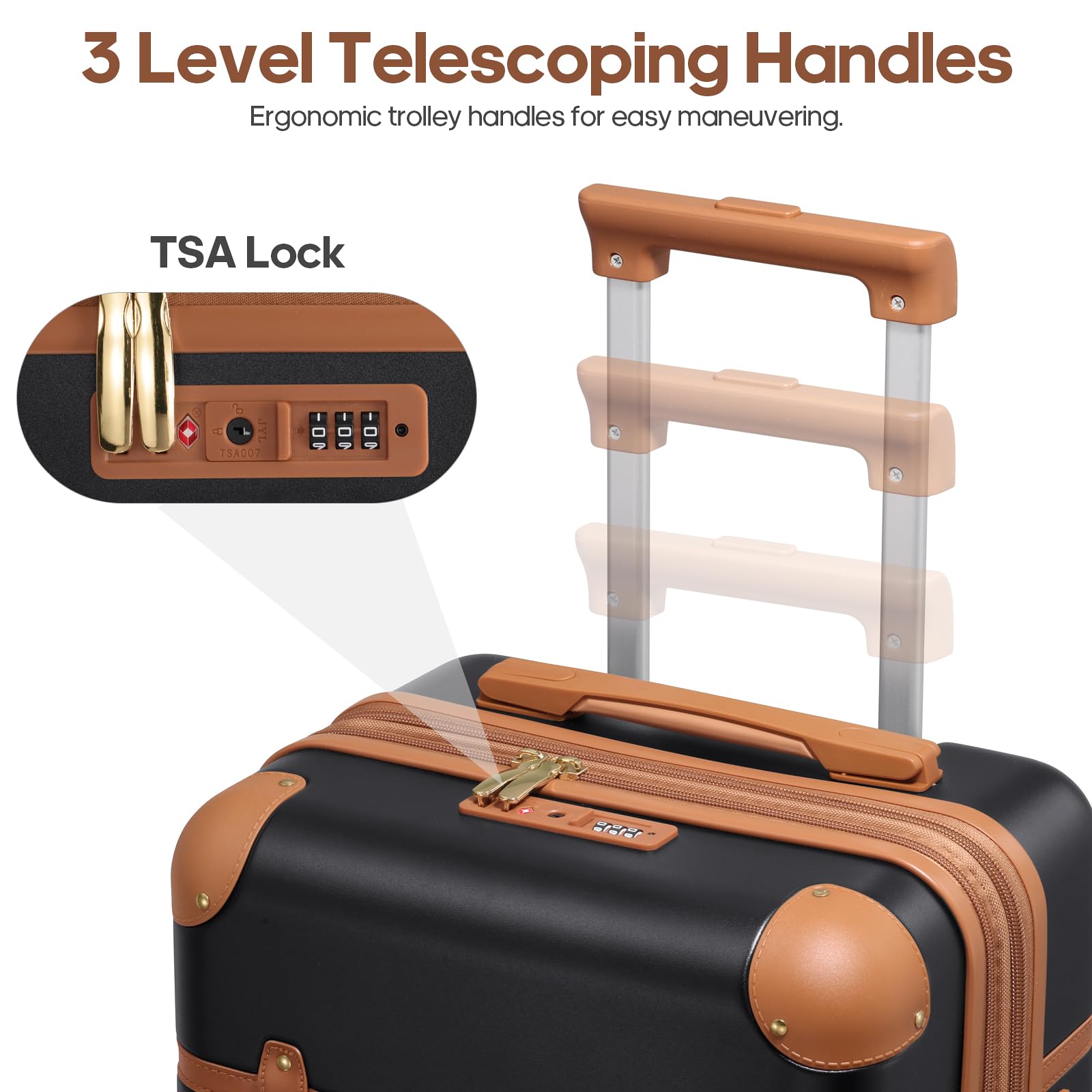 3-Piece Expandable Hardshell Luggage Set with Spinner Wheels & TSA Lock - 20in Carry-On Suitcase + Travel Backpack for Women | Perfect for Business Trips, Vacations & Air Travel