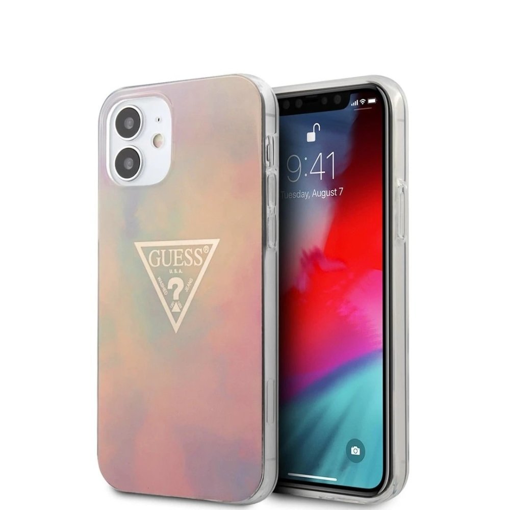 GUESS Hard Case for iPhone 12 Mini - Slim Protective Phone Cover with Shockproof Design | Perfect for Everyday Use, Travel & Outdoor Activities