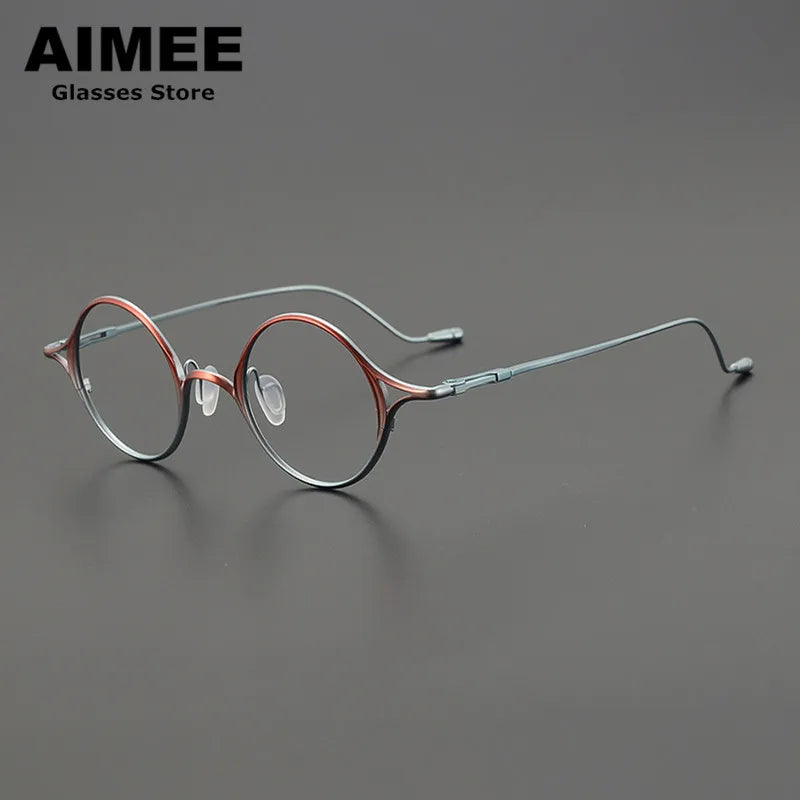 Aimee Unisex Full Rim Round Oval Titanium Eyeglasses 2353 - Lightweight & Durable Frame for Men & Women - Perfect for Reading, Work & Everyday Use
