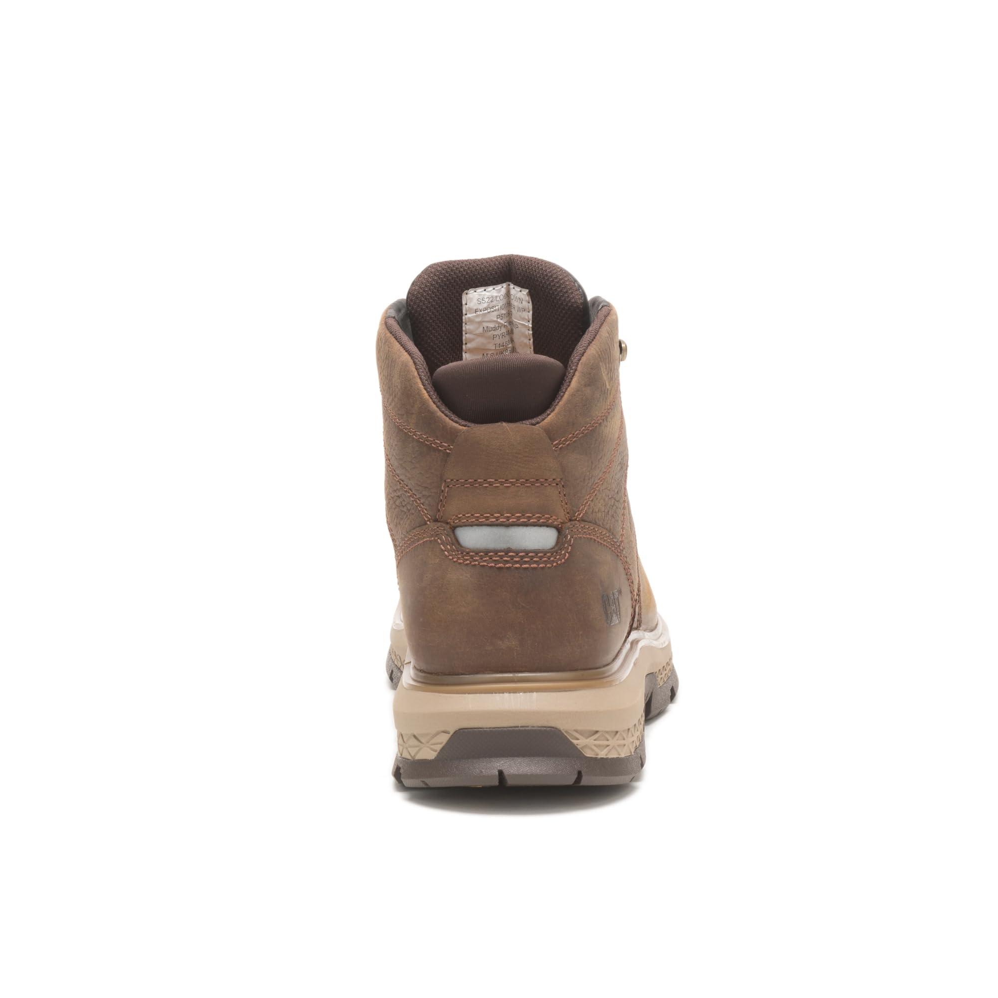 Cat Footwear Men's Exposition Hiker Waterproof Construction Boot - Durable Work Boots for Outdoor & Hiking - Pyramid Brown, Size 12 - Ideal for Construction Sites, Hiking Trails & Rough Terrain