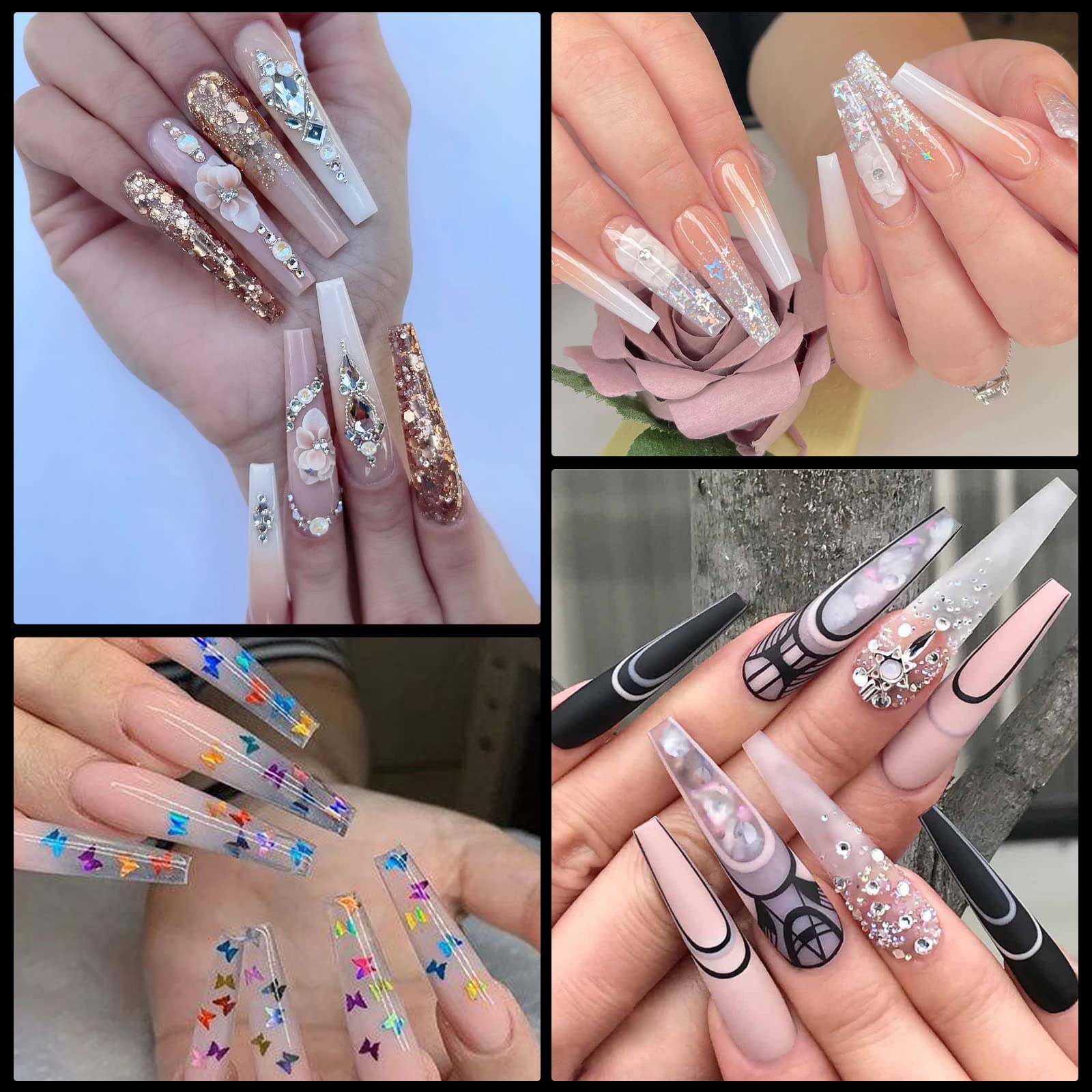 240Pcs Clear Coffin Nail Tips - Extra Long Fake Nails for Acrylic Extensions | Professional Half Cover Nail Tips for Salon & DIY Manicure | 12 Sizes for Women & Nail Art Enthusiasts | Perfect for Parties, Weddings & Special Occasions