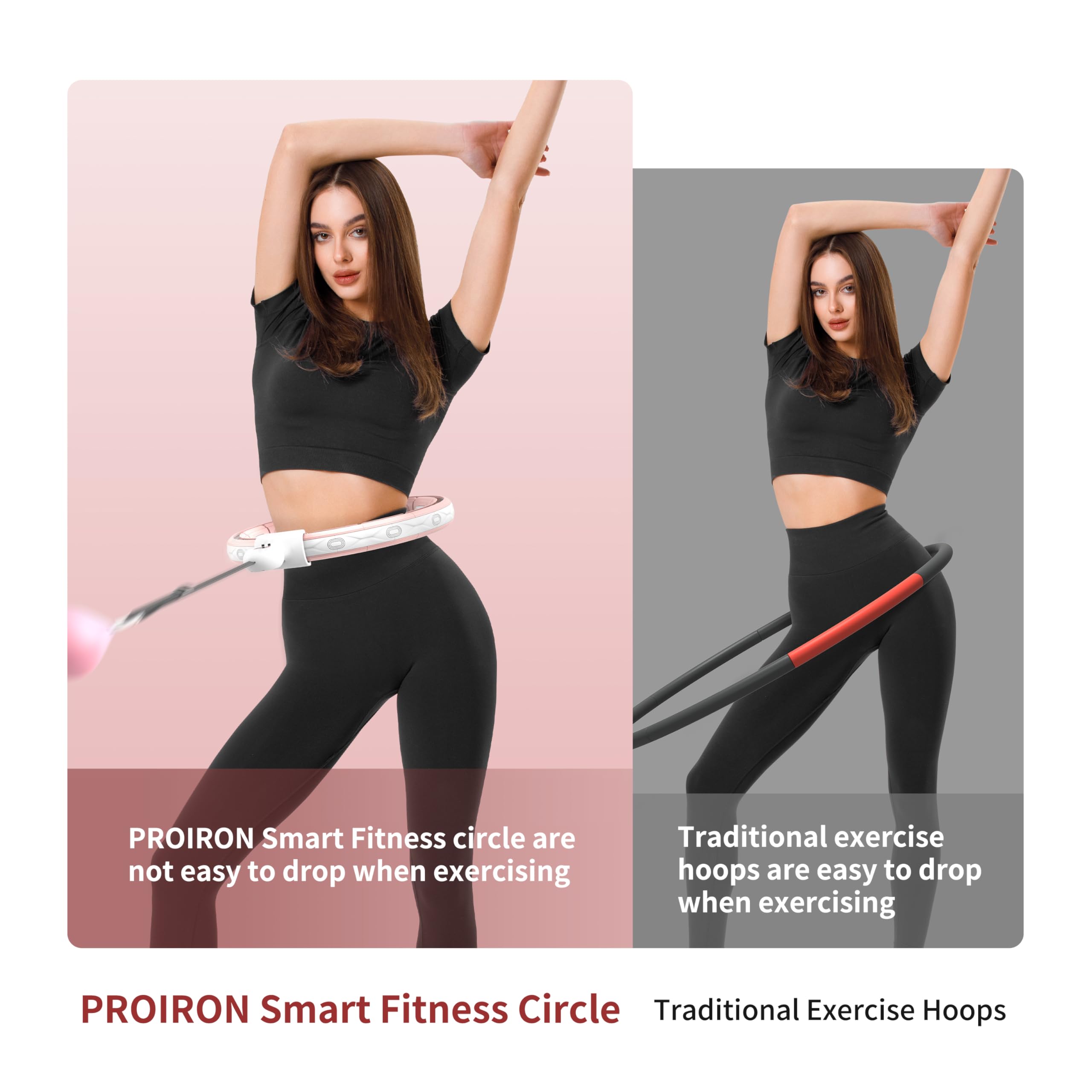 Smart Weighted Fitness Hoop for Women - Silent Abs Workout at Home