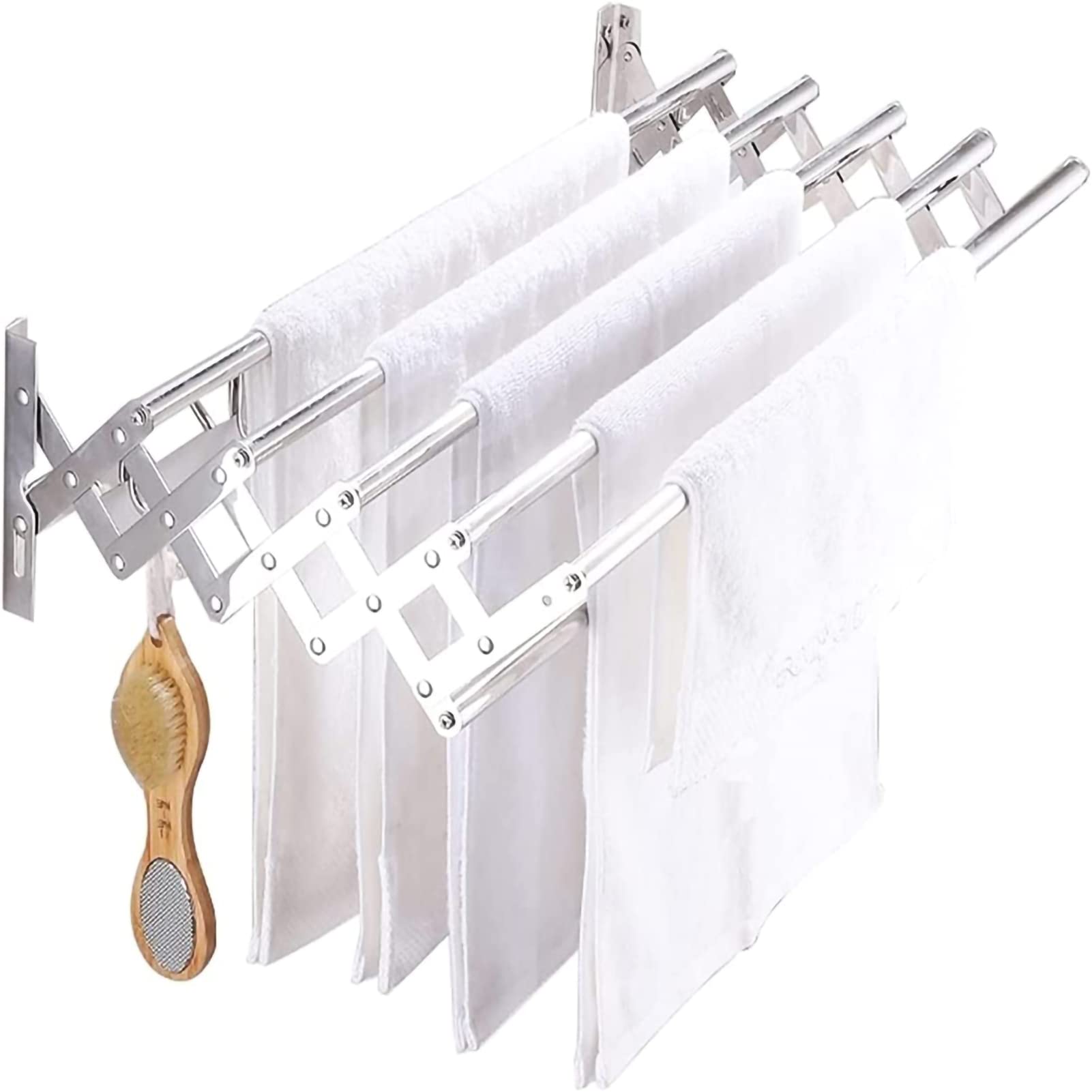 Expandable Stainless Steel Telescopic Towel Rack - Multi Towel Bar Bathroom Storage Shelf with Perforated Design | Space-Saving Collapsible Towel Rail for Small Bathrooms, Kitchens & Laundry Rooms