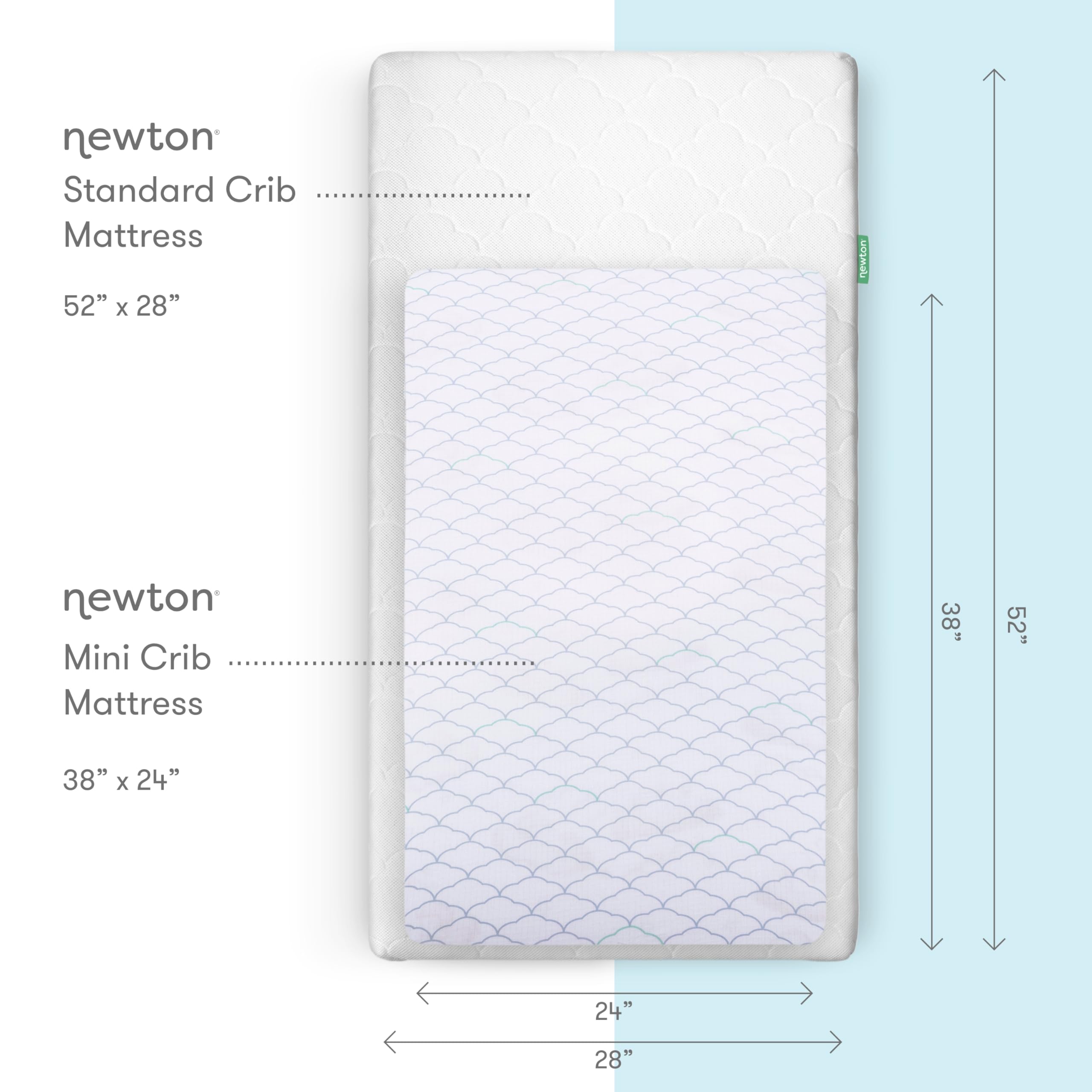 Organic Muslin Cotton Mini Crib Fitted Sheets 2-Pack - Breathable Soft Baby Bedding for 24