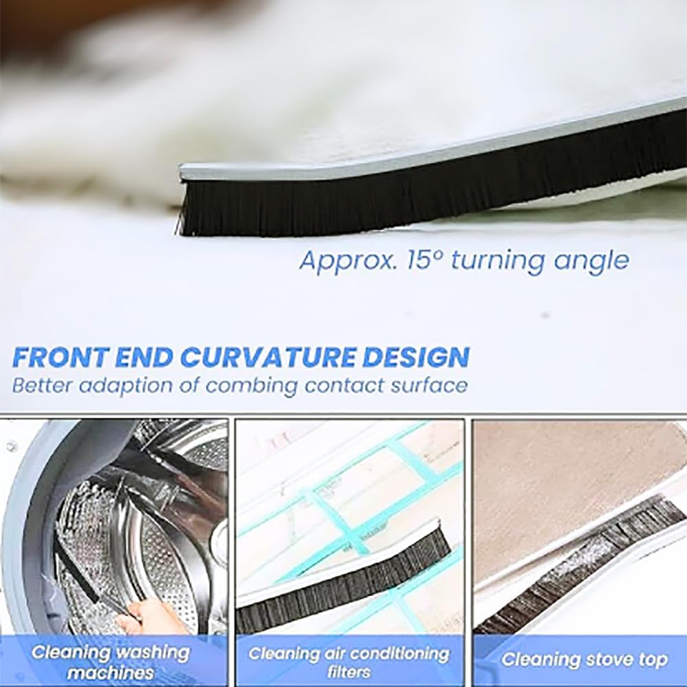 3-Pack Heavy Duty Crevice Cleaning Brushes - Multi-Purpose Gap & Tight Space Cleaner with Hard Bristles for Bathroom, Kitchen, Car Detailing - Small Cleaning Brushes for Grout, Window Tracks, Appliances