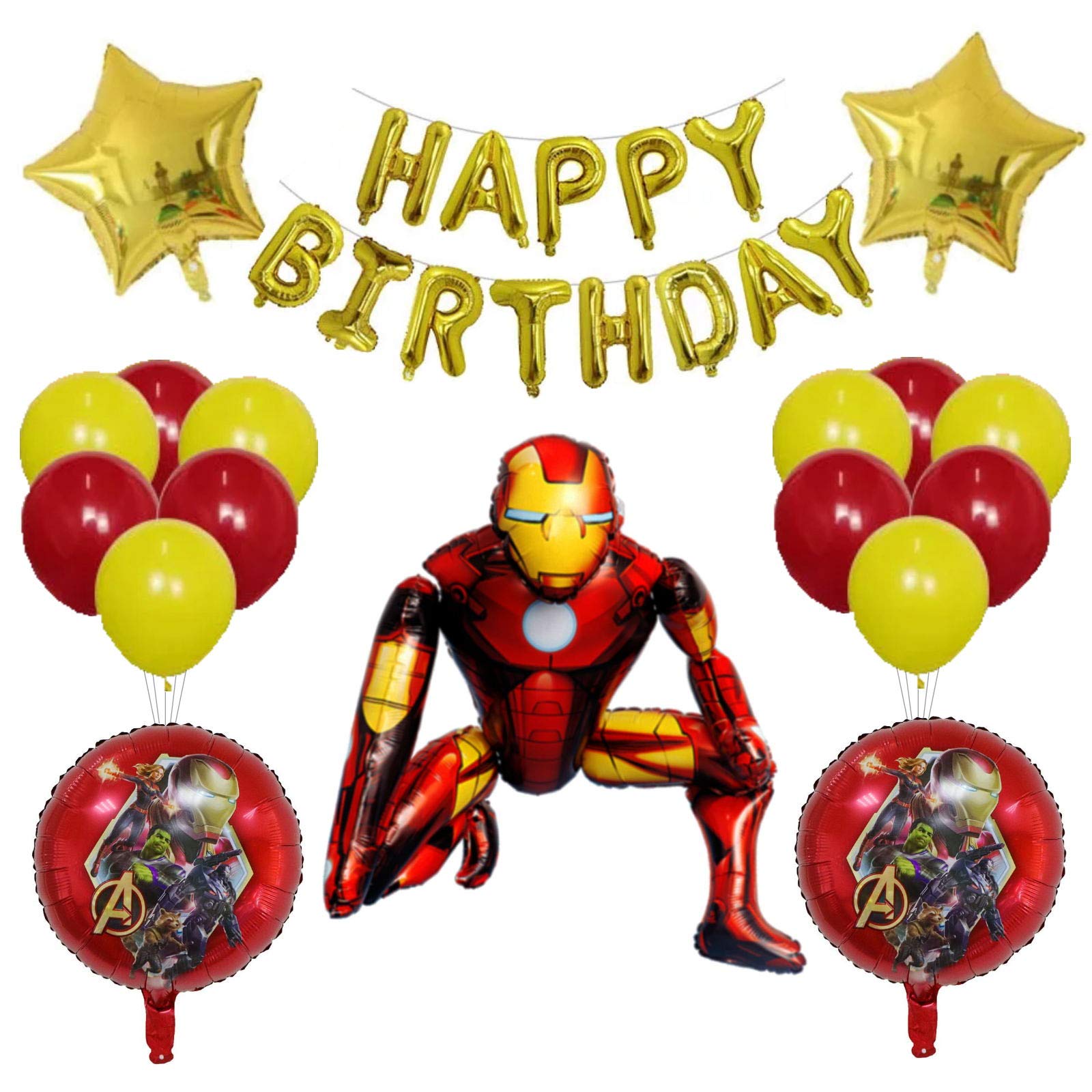 Iron Man Happy Birthday Balloon Set - Airwalker Balloon for Kids Birthday Party, Baby Shower & Superhero Themed Decorations | Perfect for Marvel Fans & Comic Book Lovers